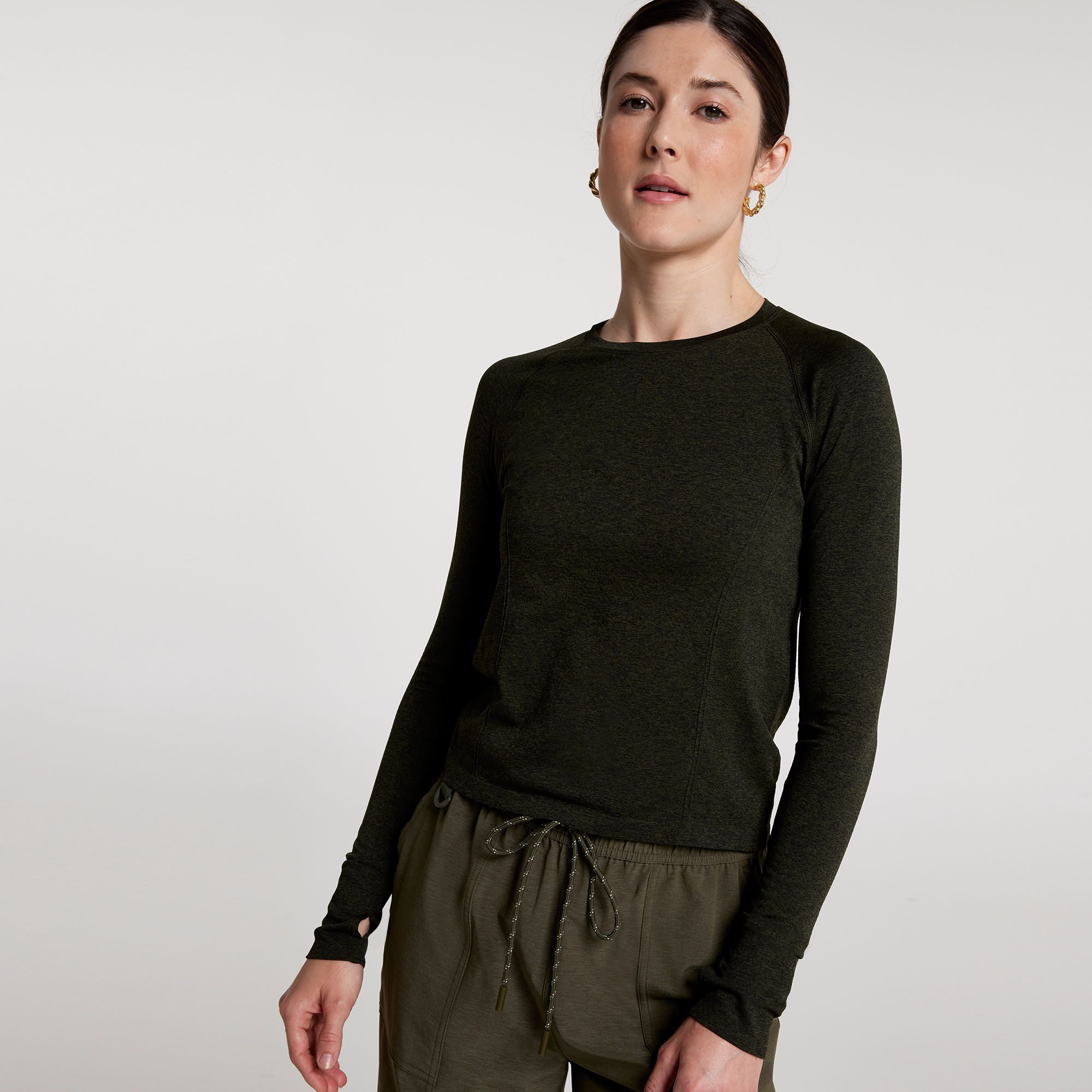 CALIA Women's Seamless Race Length Long Sleeve Tee