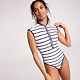 White/Blue Stripe Mesh