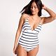 White/Blue Stripe Mesh