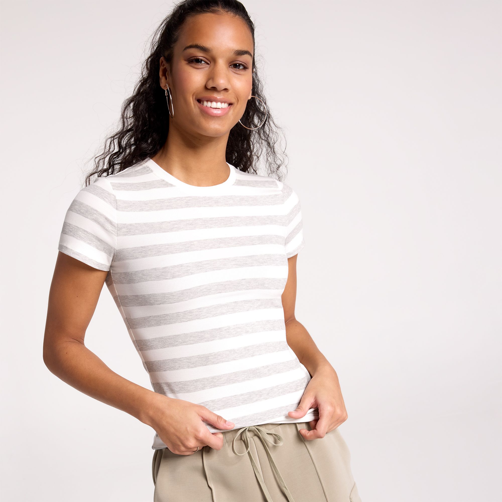 CALIA Women's Everyday Rib Short Sleeve Tee