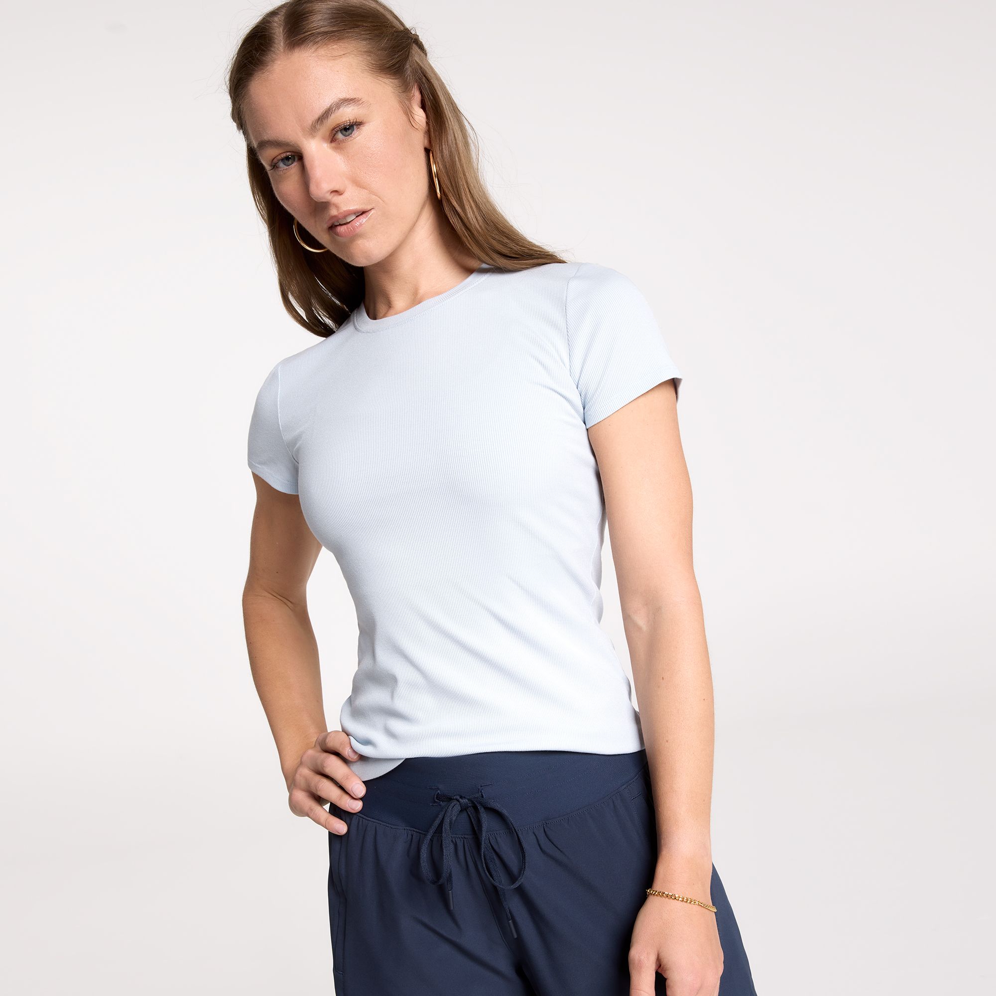 CALIA Women's Everyday Rib Short Sleeve Tee