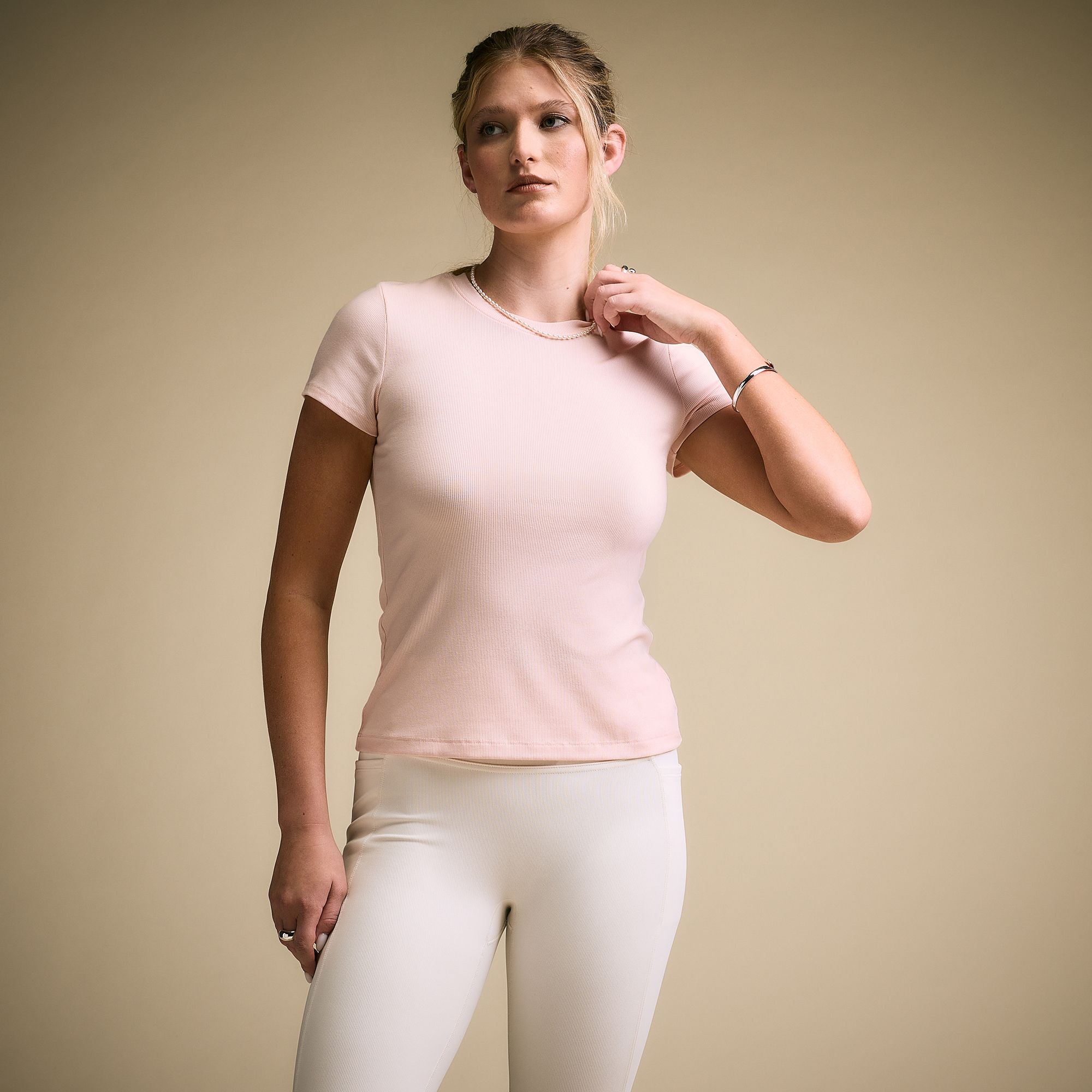 CALIA Women's Everyday Rib Short Sleeve Tee