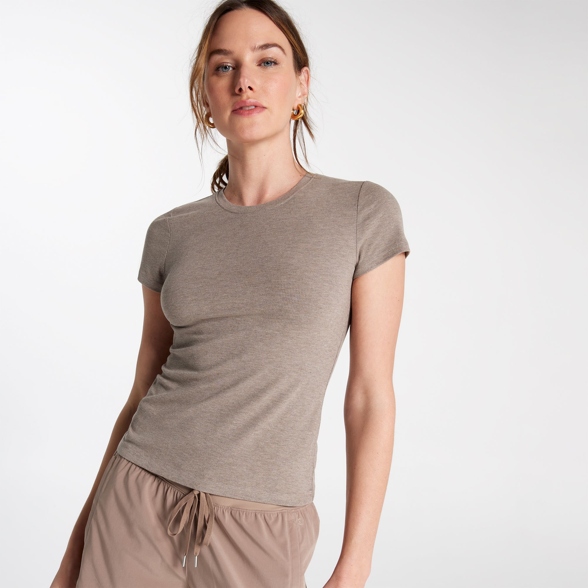 CALIA Women's Everyday Rib Short Sleeve Tee