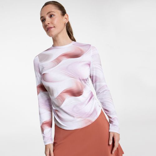 【PORTERNA】Cali color matching T-shirt CALIA Women's Pointelle Seamless Long Sleeve T-Shirt