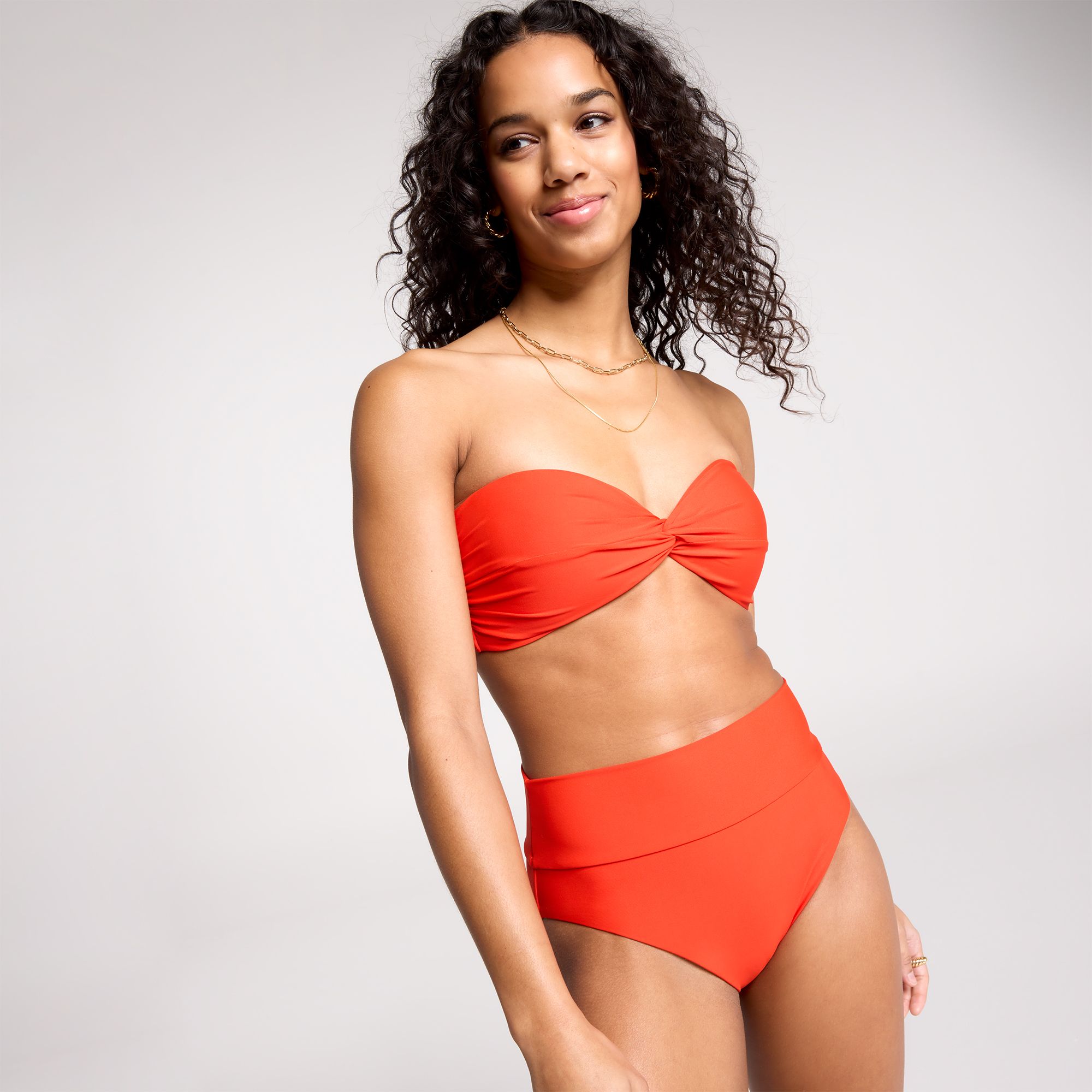 CALIA Women's Twisted Bandeau Swim Bikini Top