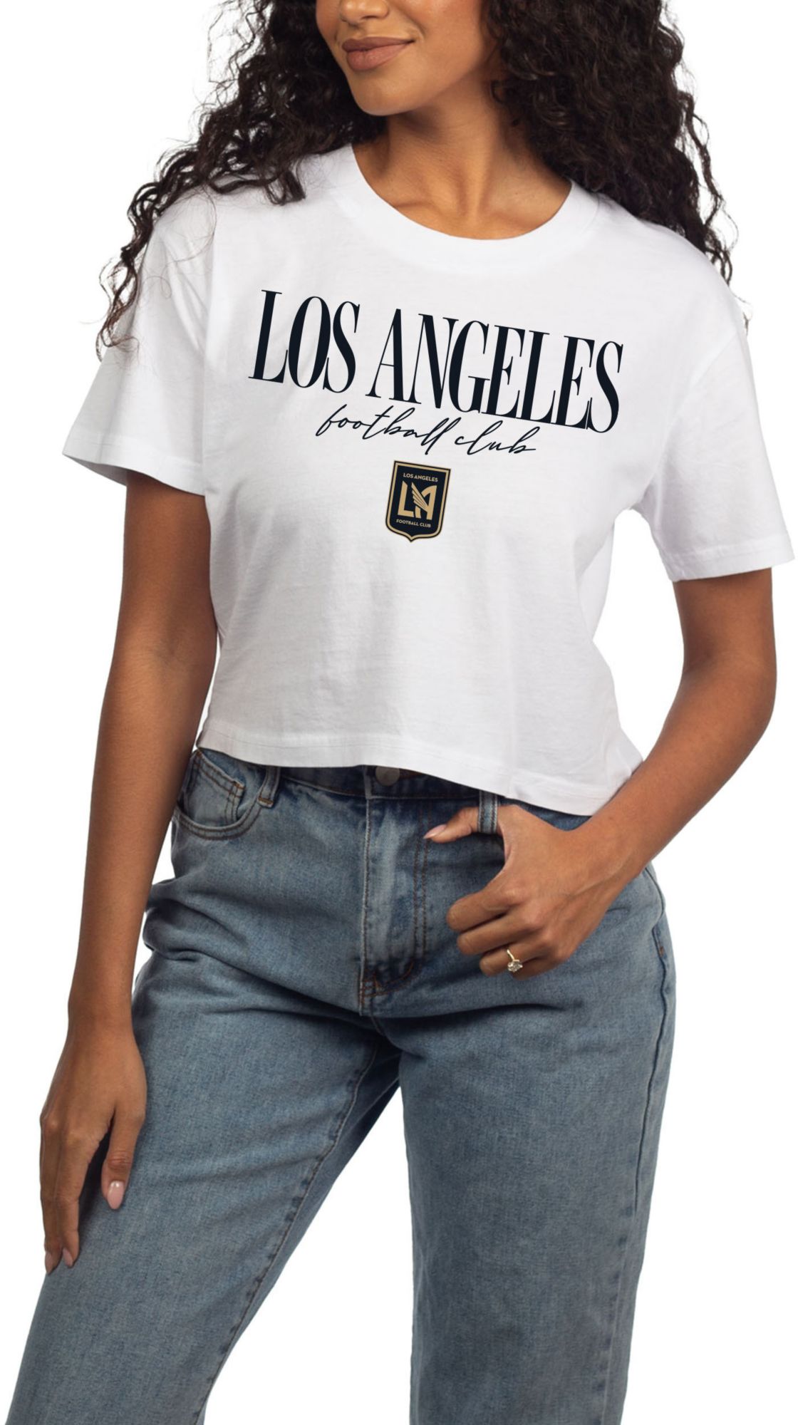 chicka-d Women's Los Angeles FC White Wordmark Script T-Shirt