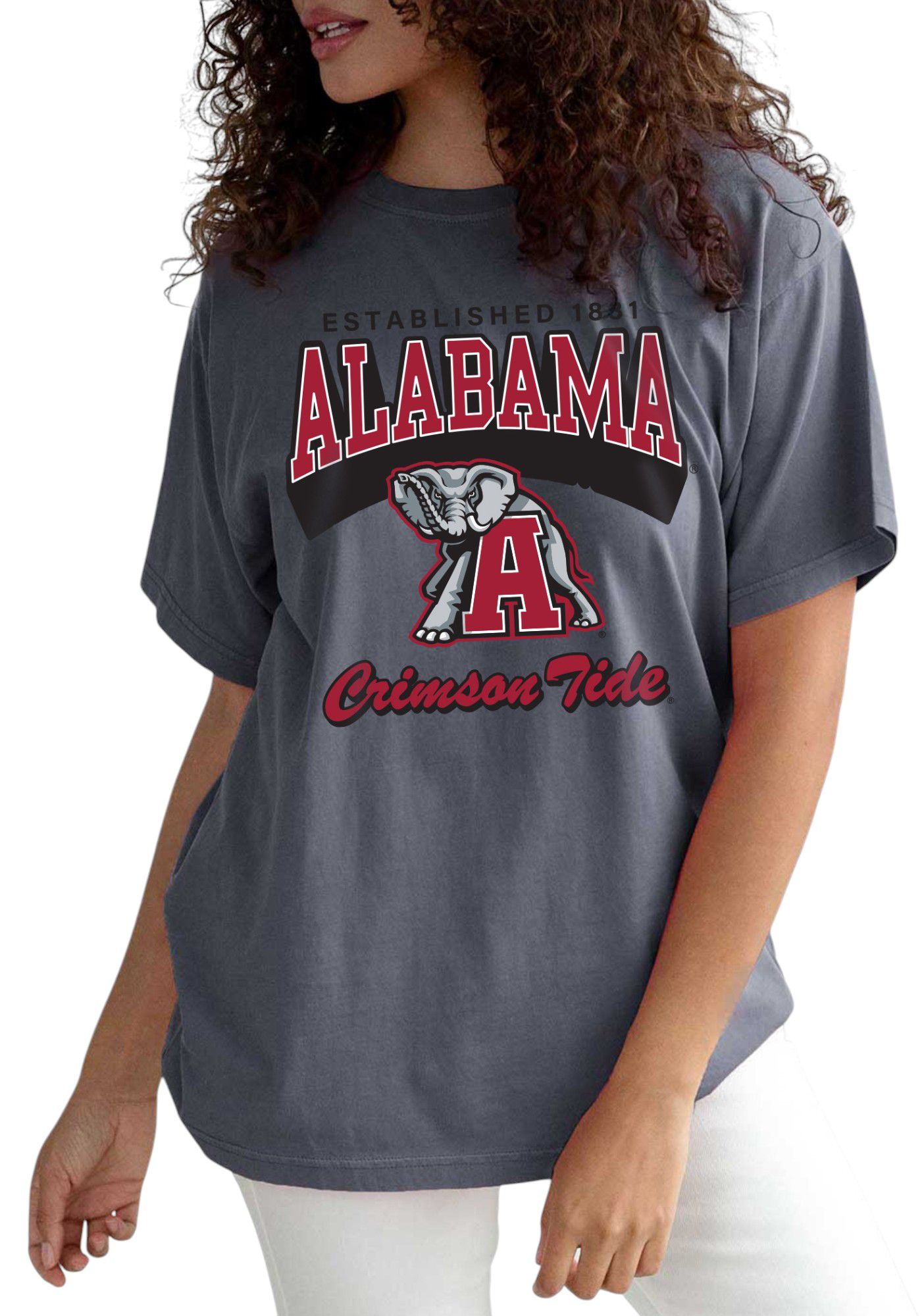 chicka-d Women's Alabama Crimson Tide Smoke Vintage Mascot T-Shirt
