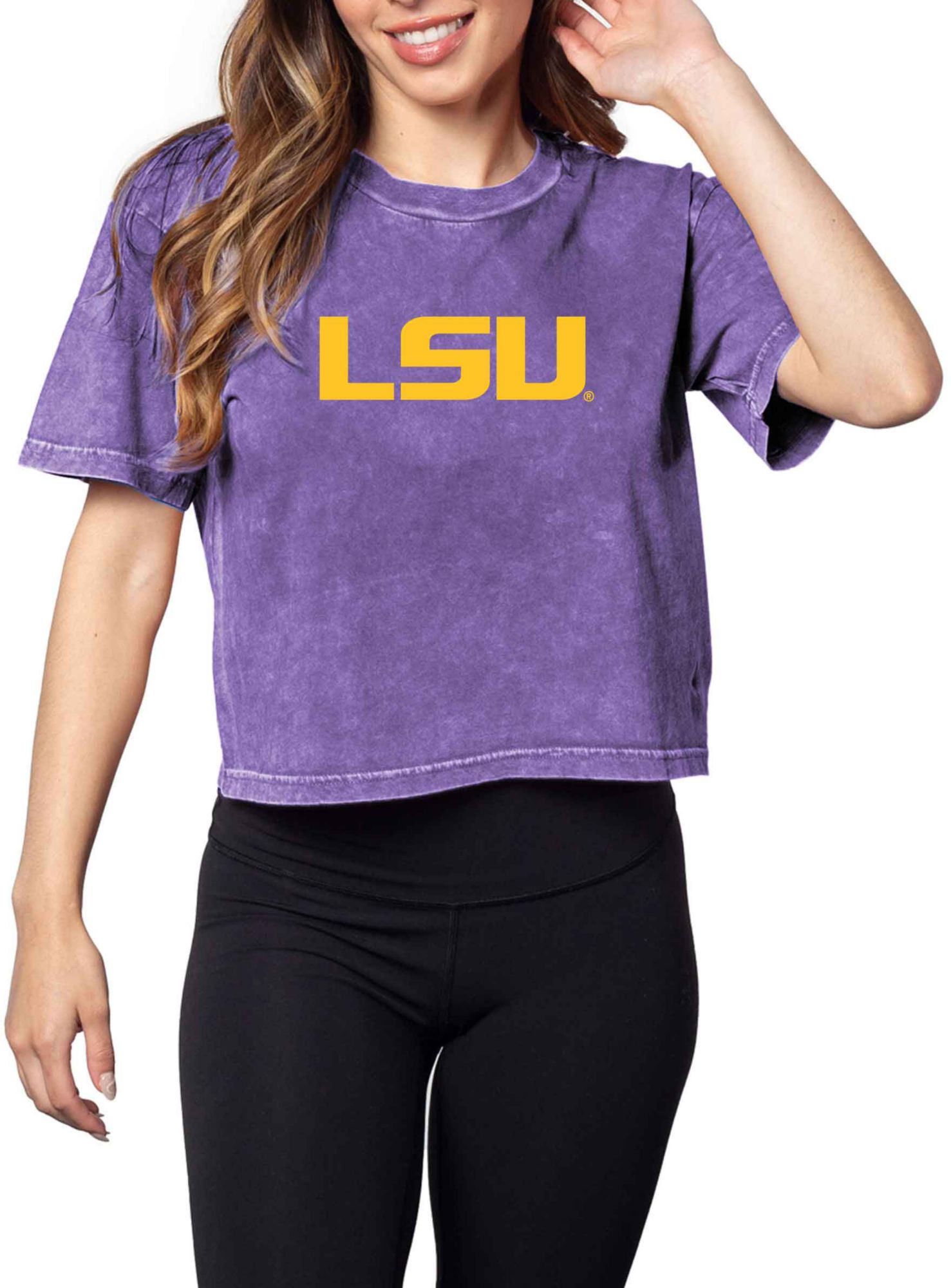 chicka-d Women's LSU Tigers Purple Short N' Sweet T-Shirt