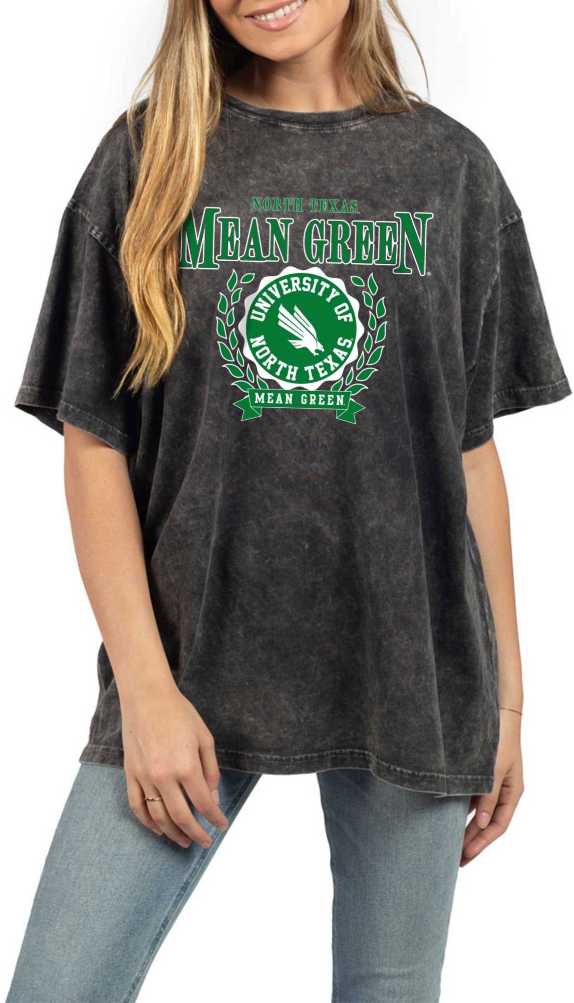 chicka-d Women's North Texas Mean Green Grey The Band T-Shirt