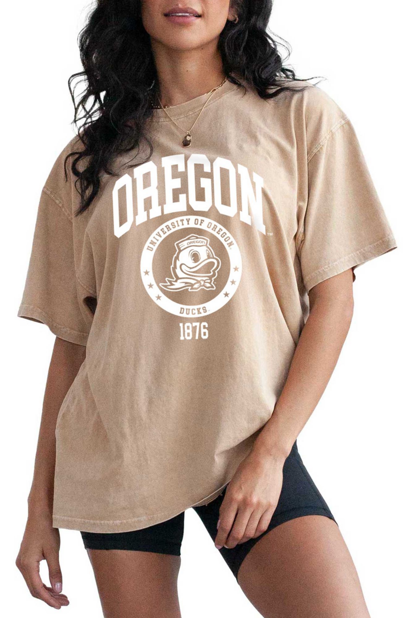 chicka-d Women's Oregon Ducks Brown Resort Band T-Shirt