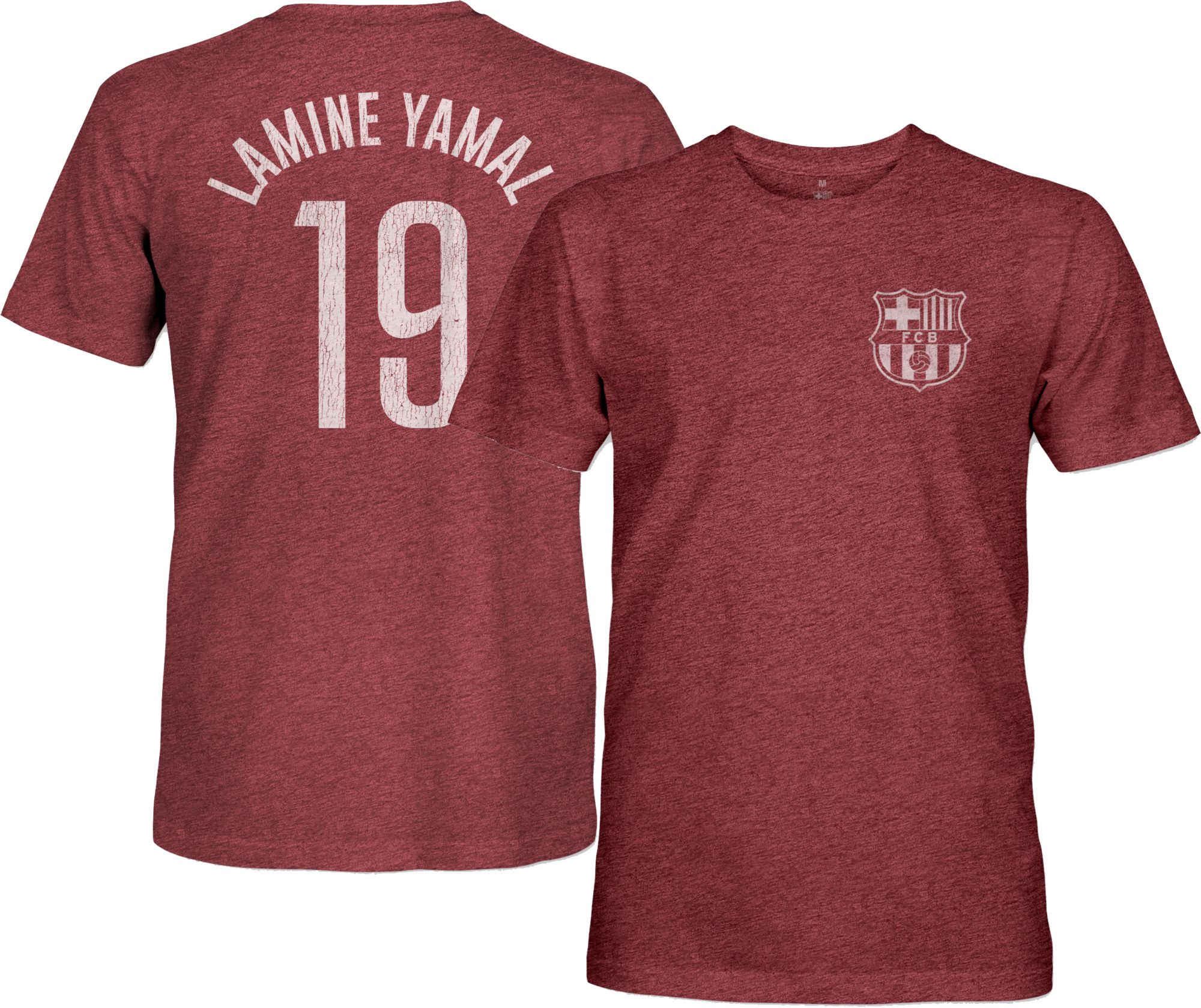 1863 FC Men's FC Barcelona Lamine Yamal #19 Maroon T-Shirt