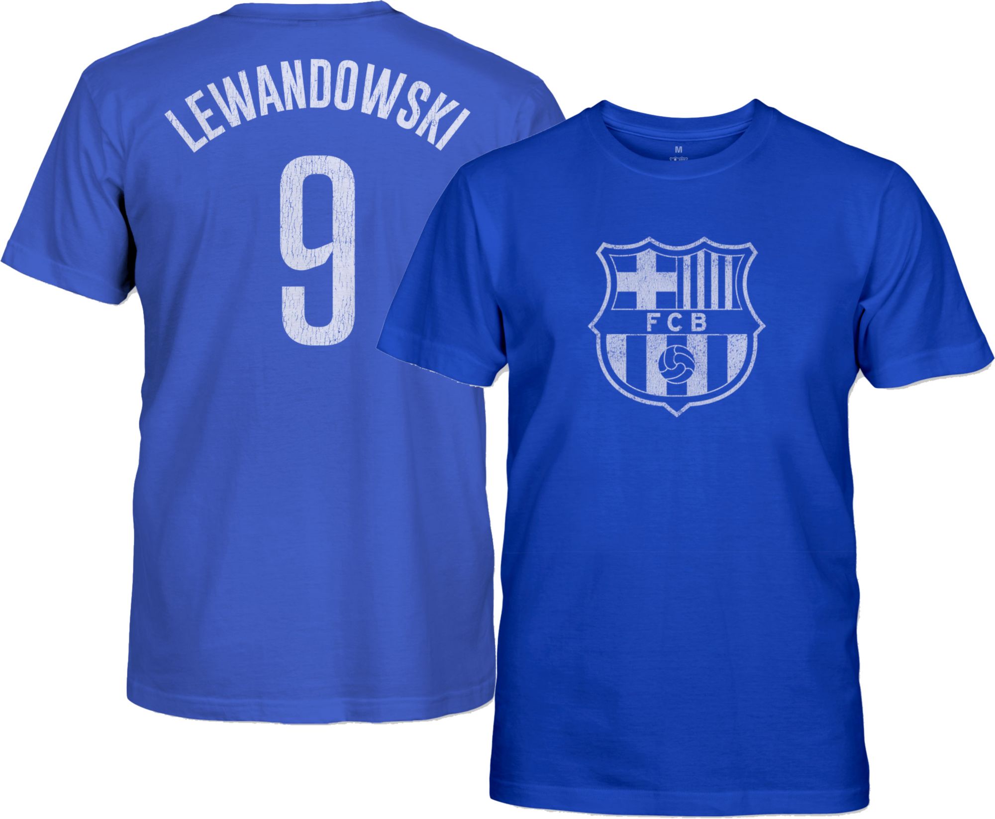 1863 FC Youth FC Barcelona Robert Lewandowski #9 Blue Tri-Blend T-Shirt