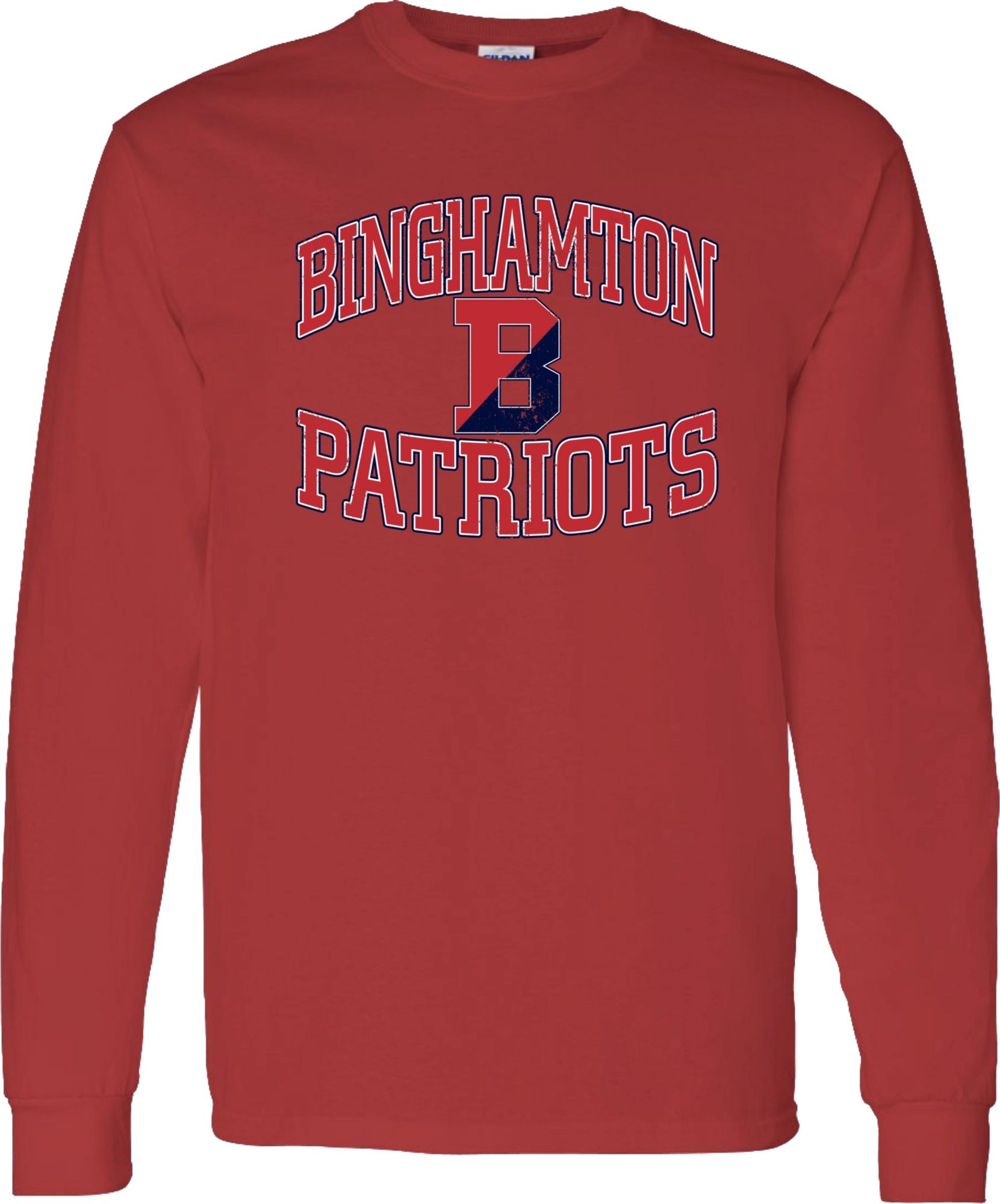 Pel Athletic Adult Binghamton High School Blue Long Sleeve T-Shirt