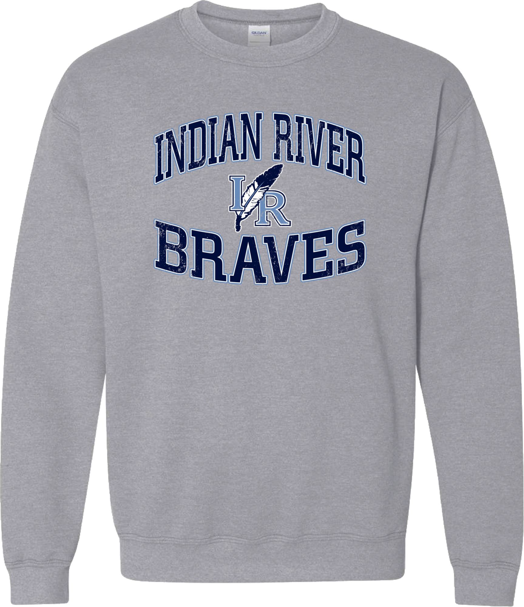 Pel Athletic Adult Indian River High School Grey Crewneck Sweatshirt
