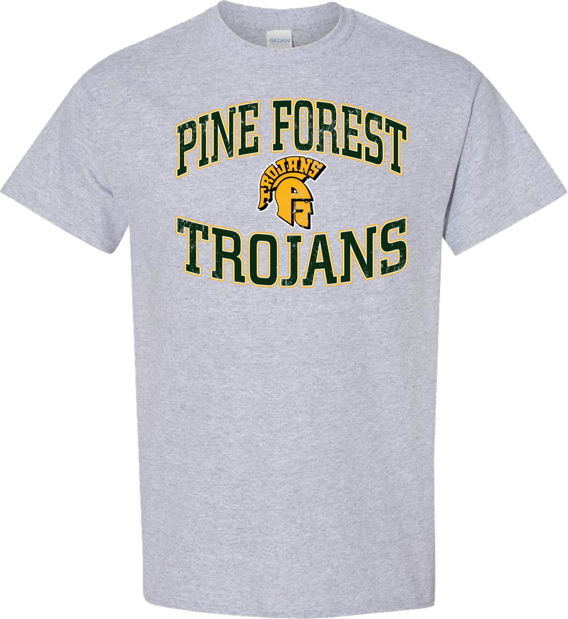 Pel Athletic Adult Pine Forest High School Grey T-Shirt