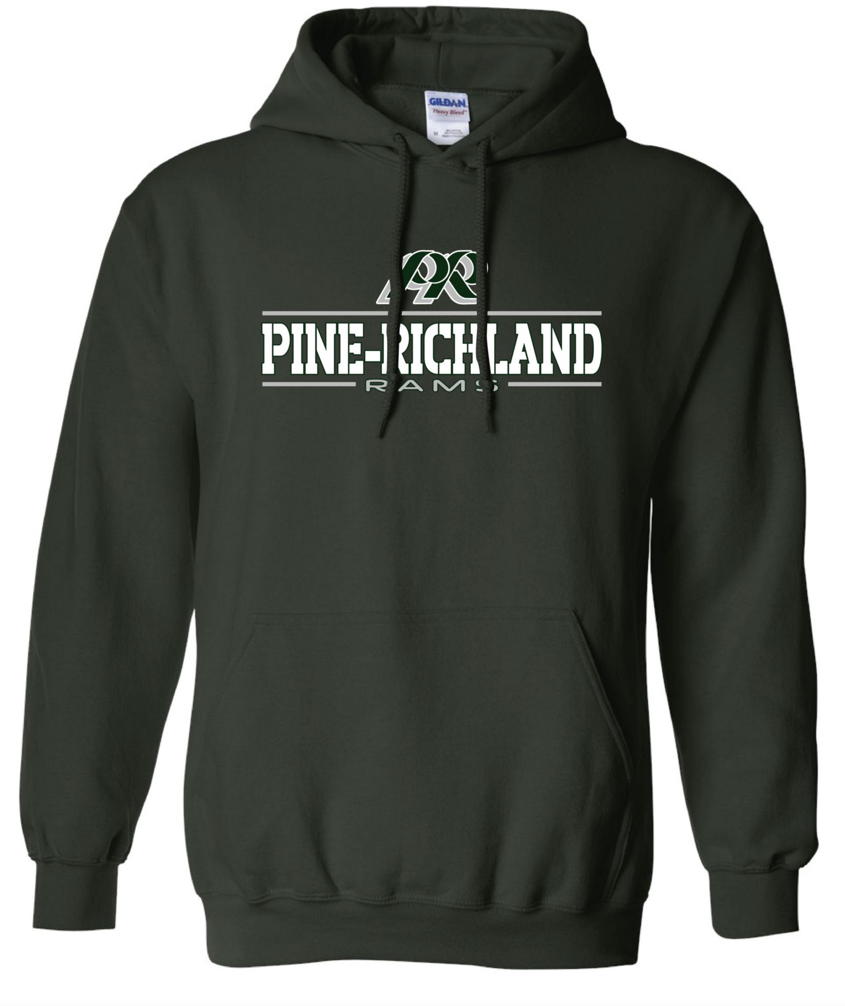 Pel Athletic Adult Pine-Richland High School Green Pullover Hoodie