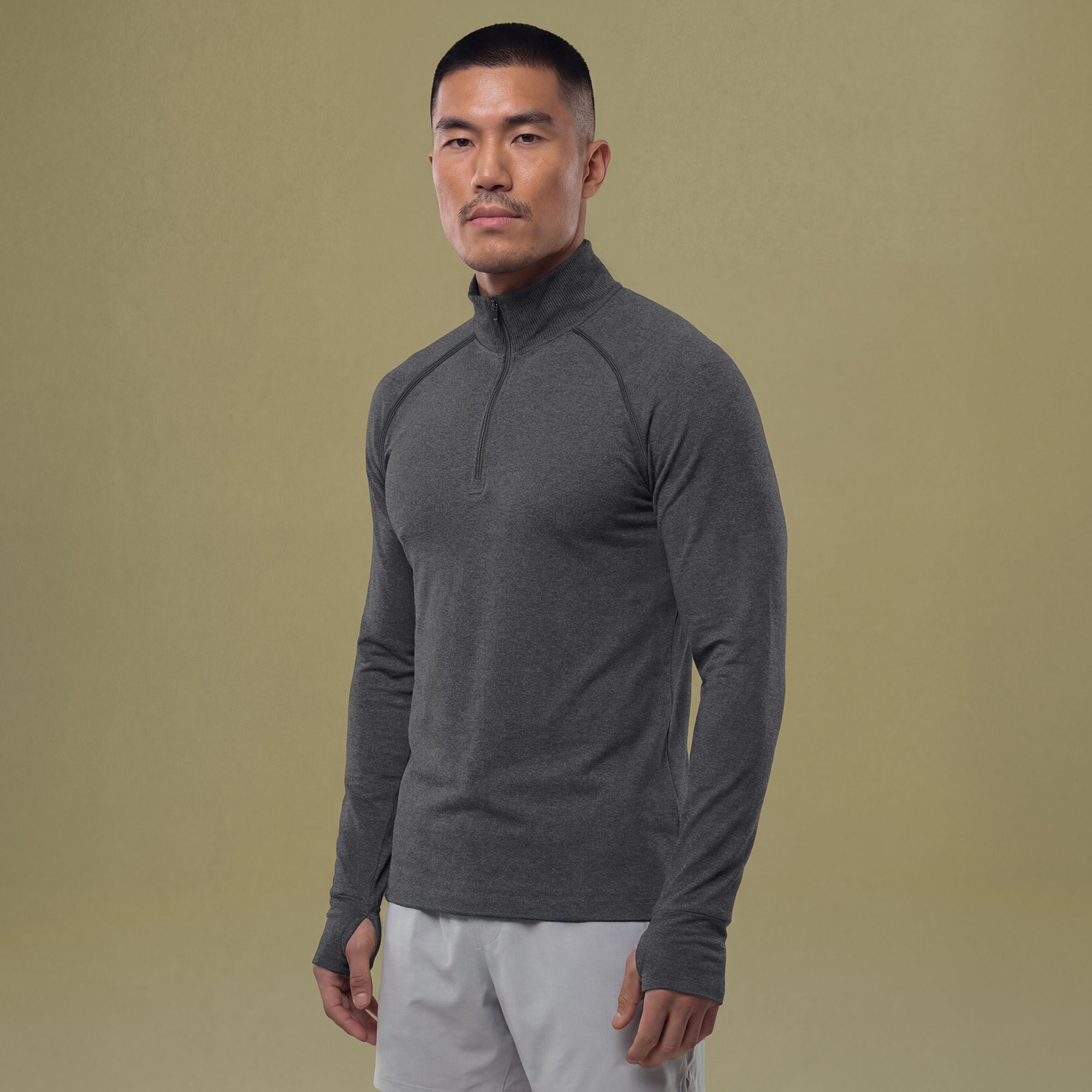VRST Men's Circuit Seamless 1/4 Zip Pullover Graphic Charcoal Heather thumbnail