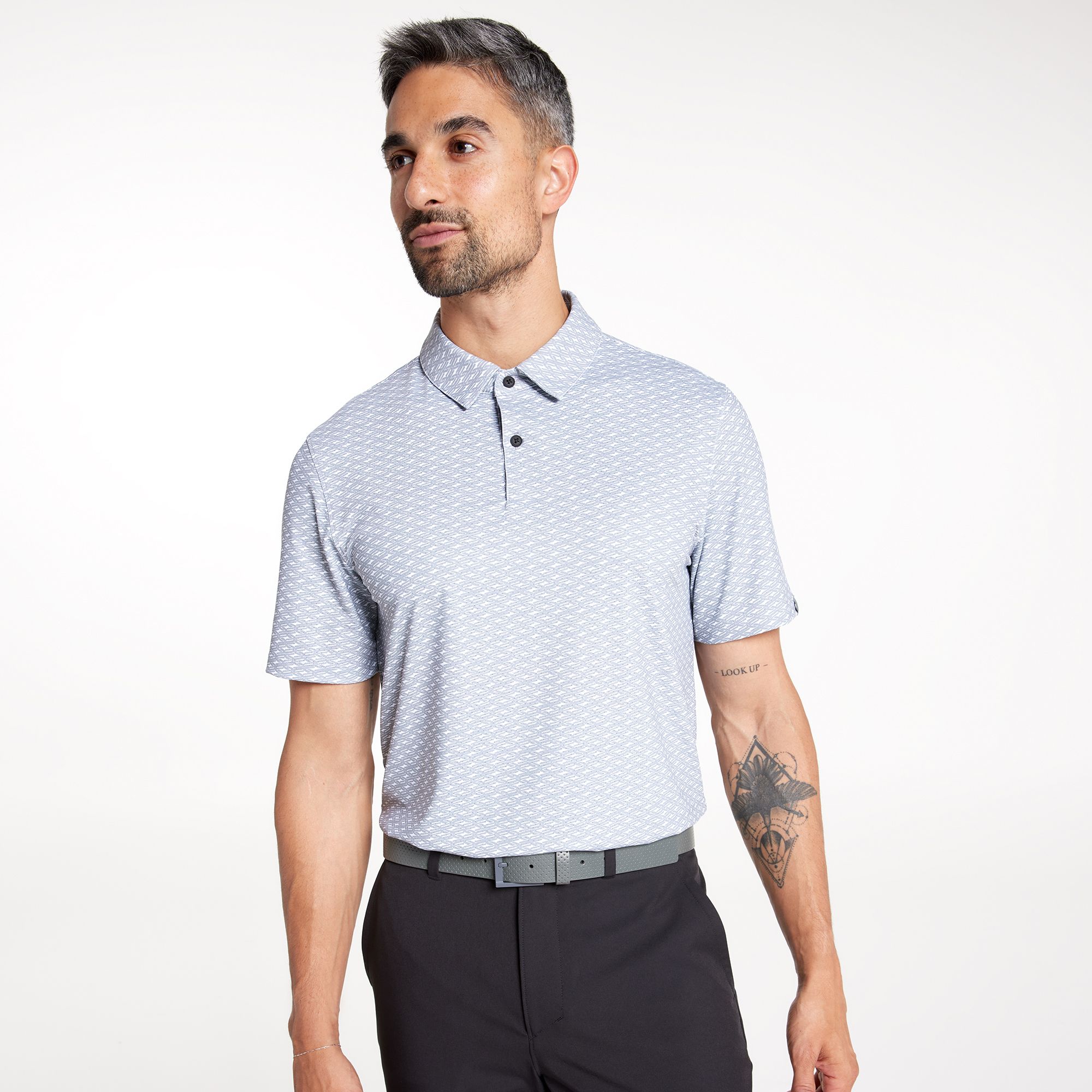 VRST Men's Logo Geo Mesh Golf Polo