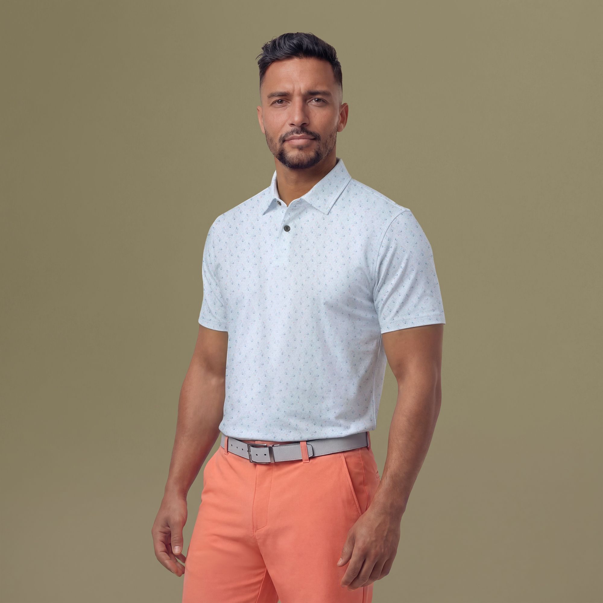 VRST Men's Golf Pivot Printed Polo