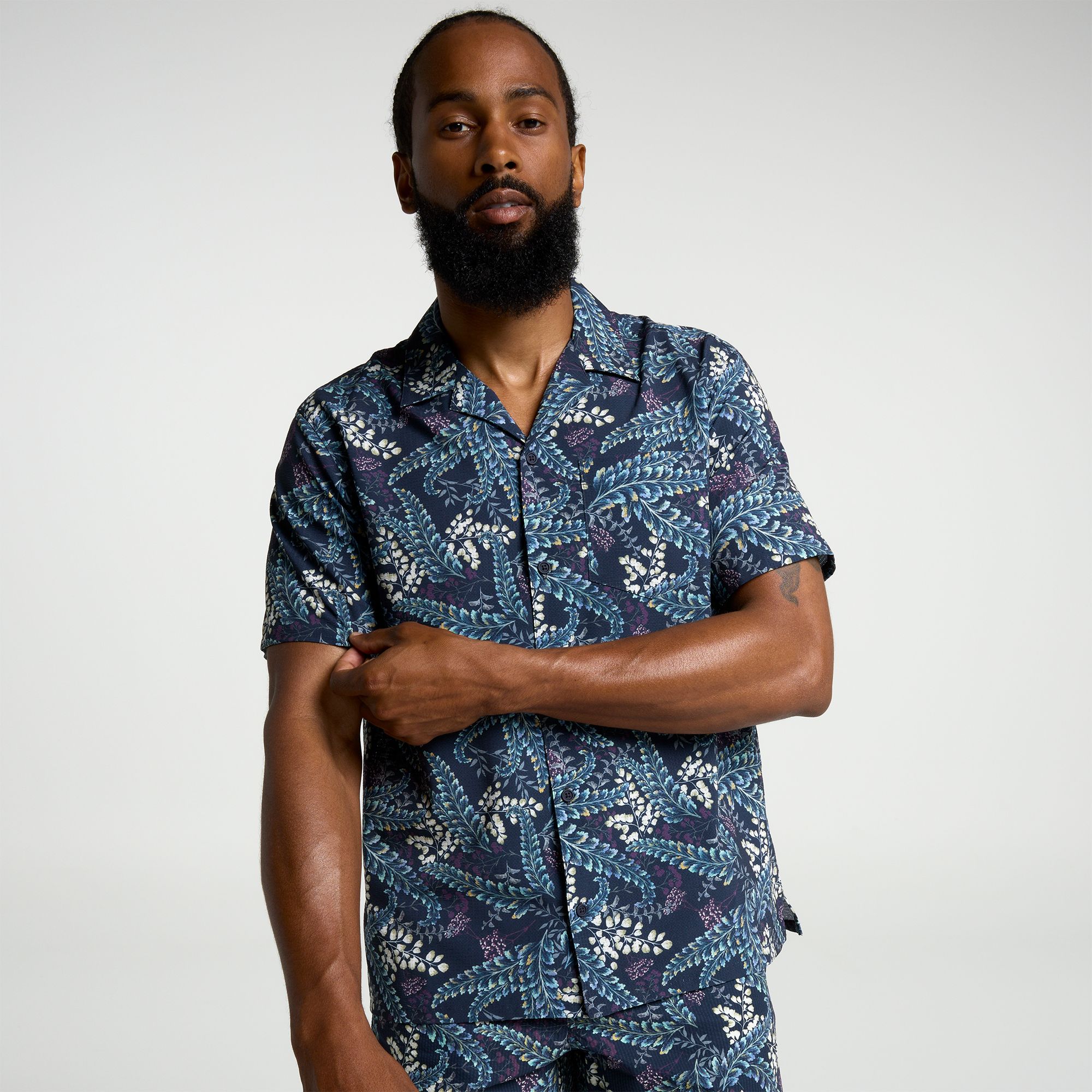 Fern Foliage Navy Multi