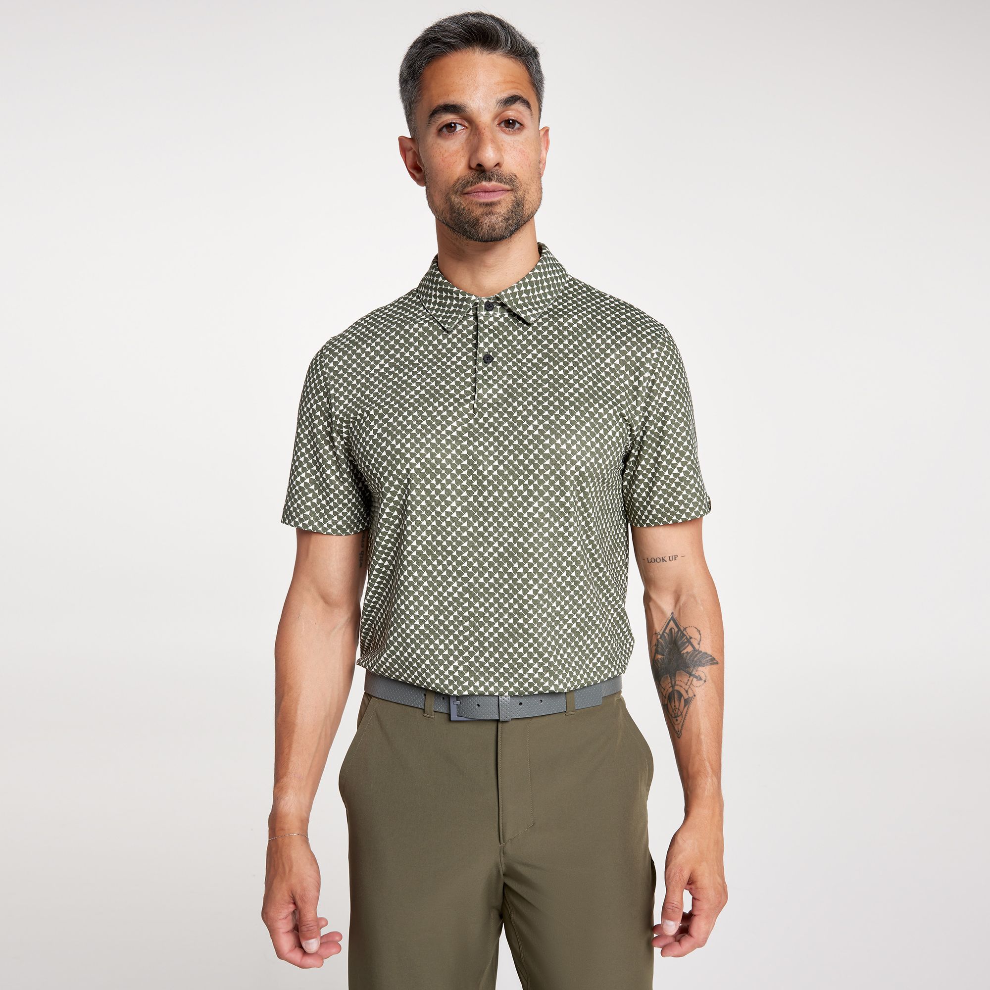 VRST Men's Optic Geo Mesh Golf Polo
