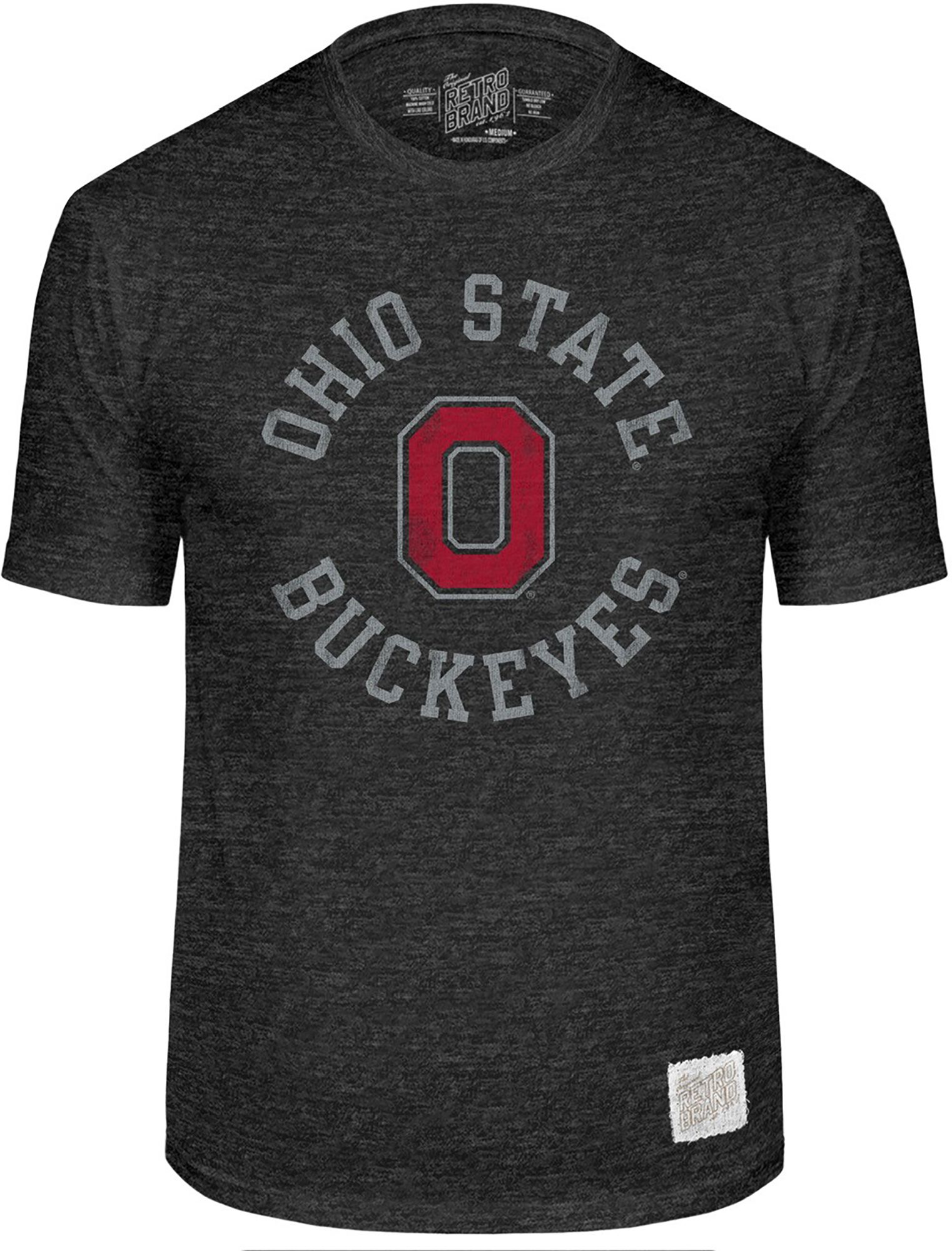 Original Retro Brand Men's Ohio State Buckeyes Black Brutus Mascot T-Shirt