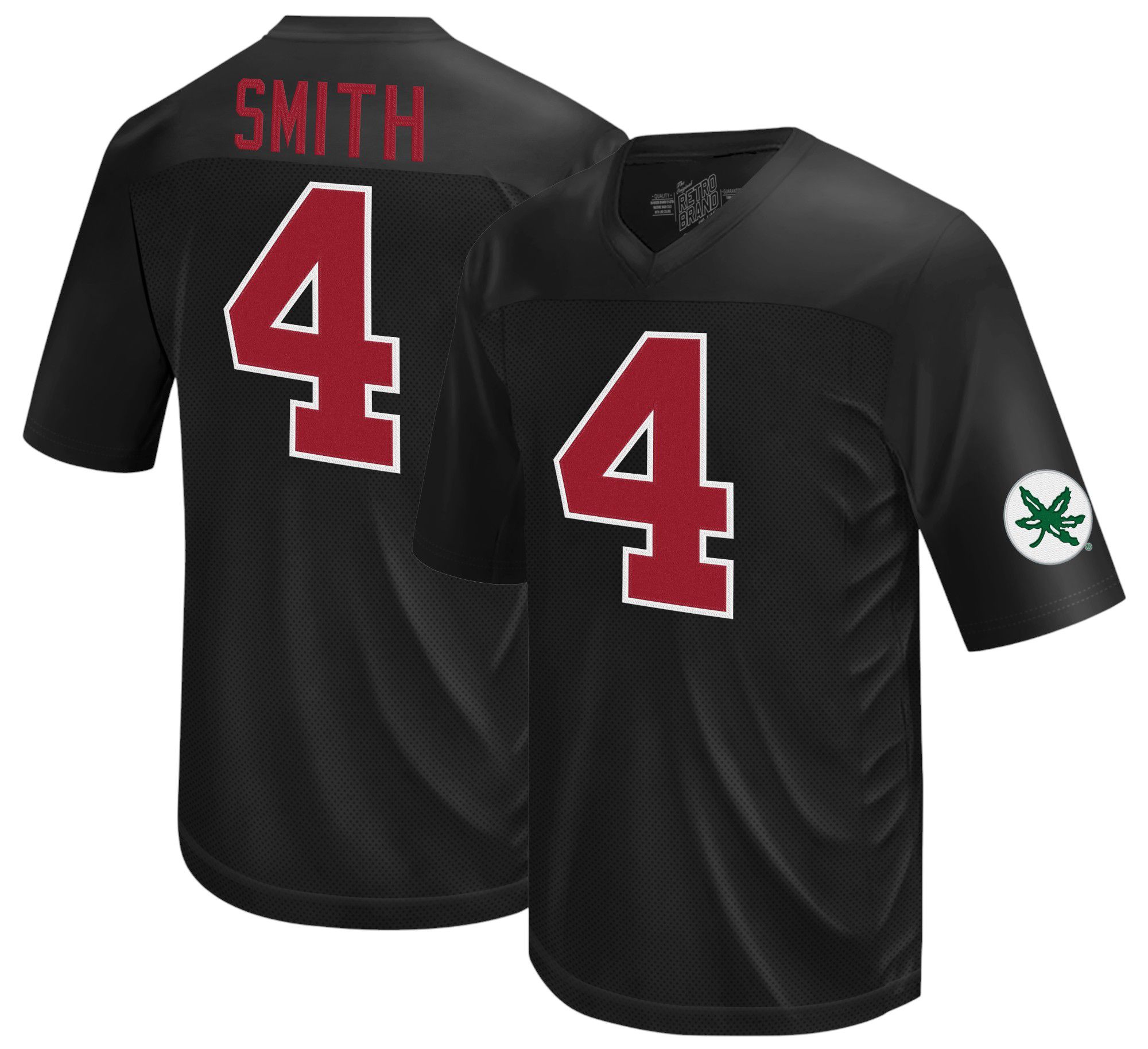 Retro Brand Men's Ohio State Buckeyes Jeremiah Smith #4 Black Tackle Twill  Replica Football Jersey