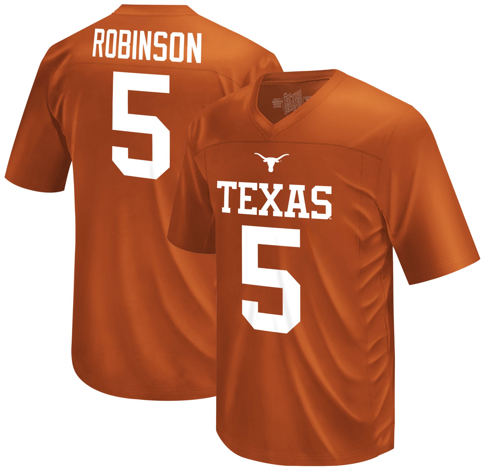 Retro Brand Youth Texas Longhorns Bijan Robinson #5 Orange Replica Football Jersey