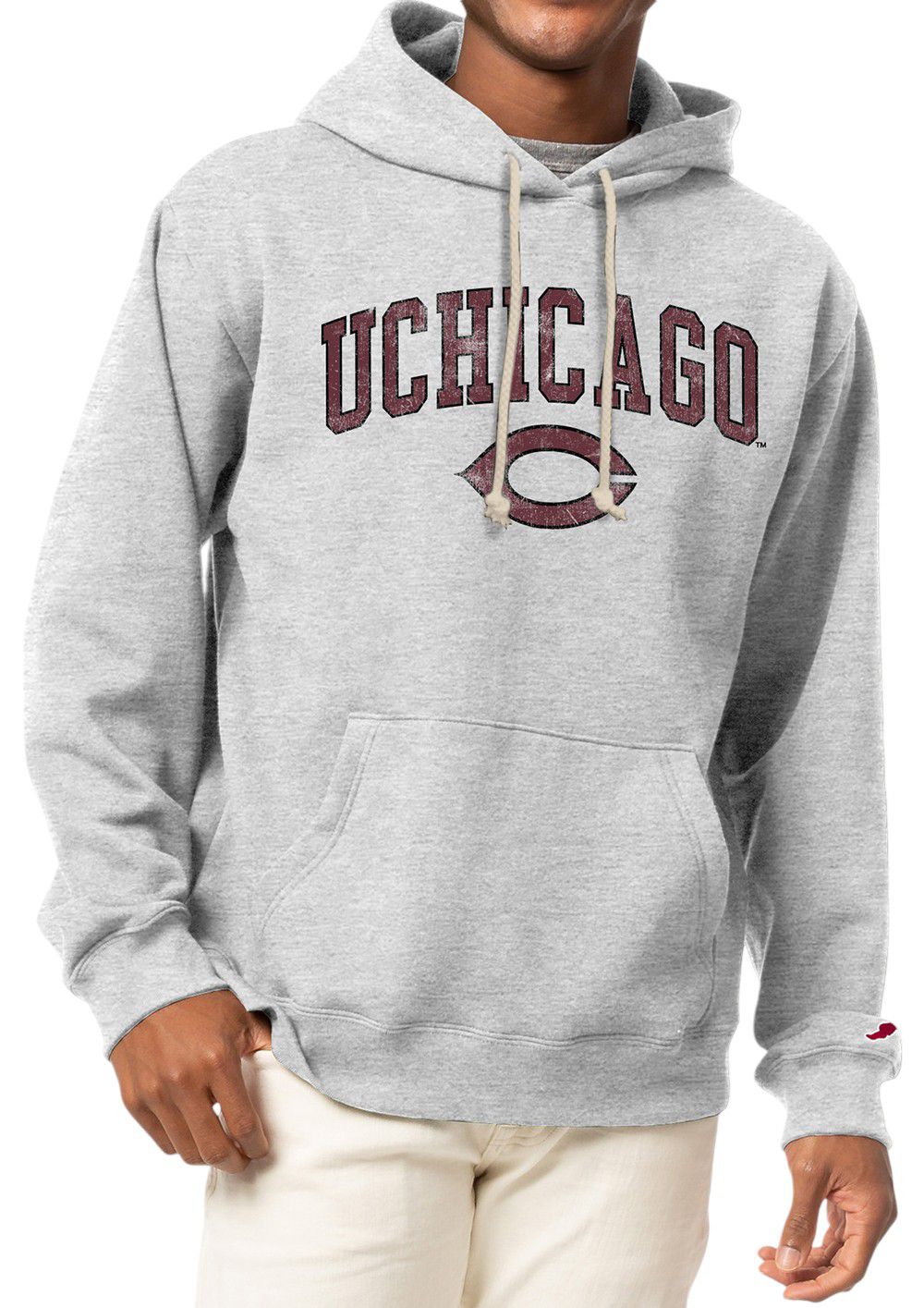 League-Legacy Men's Chicago Maroons Grey Essential 2.0 Fleece Pullover Hoodie