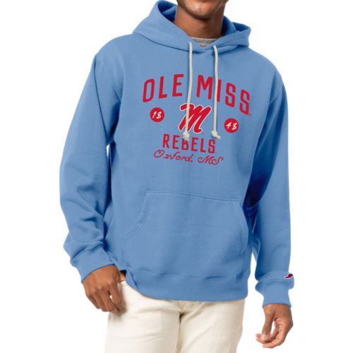 Pullover Sweatshirt Powder Blue Ole Miss Hoodie Ole Miss Light