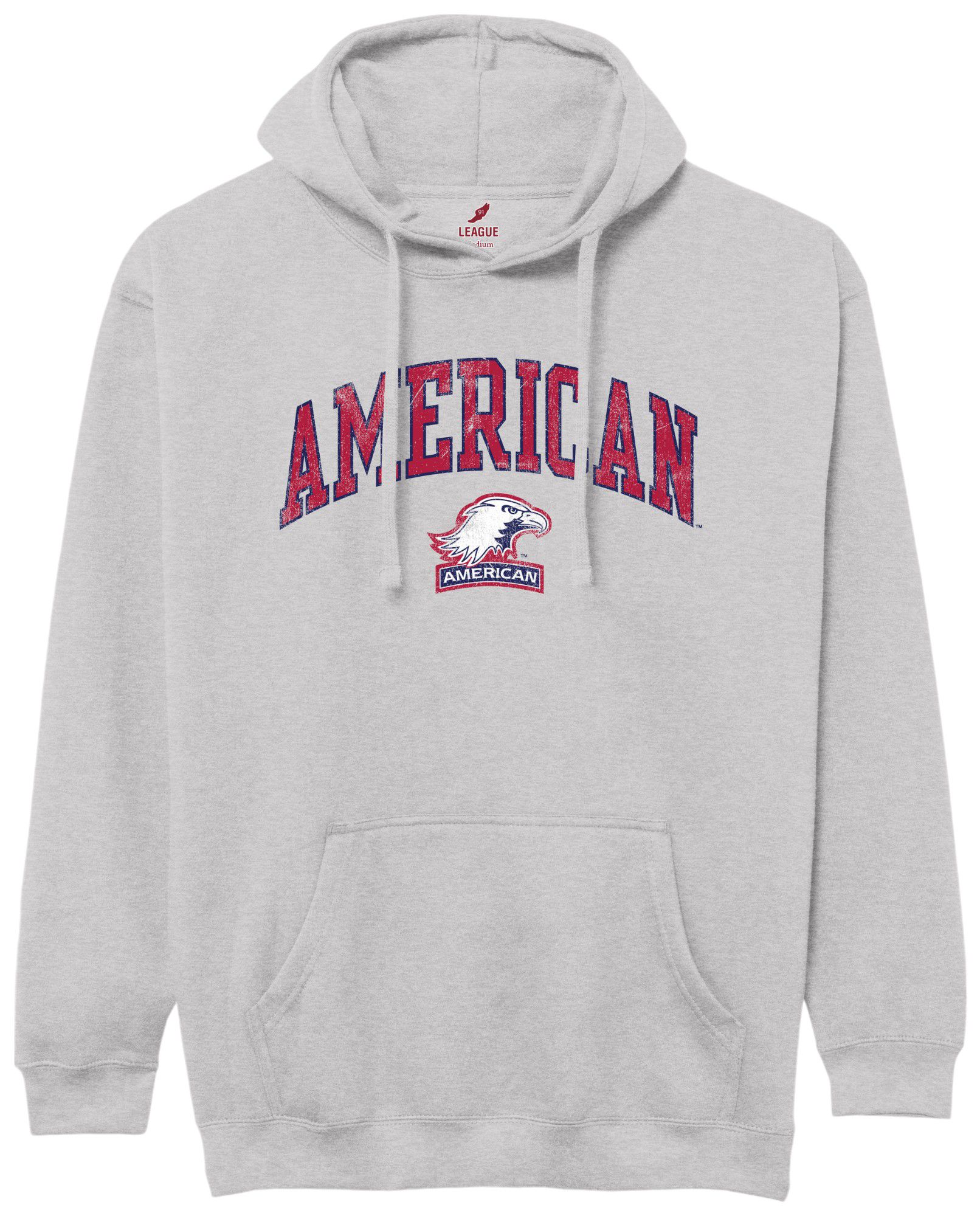 League-Legacy Men's American University Eagles Grey Essential 2.0 Fleece Pullover Hoodie