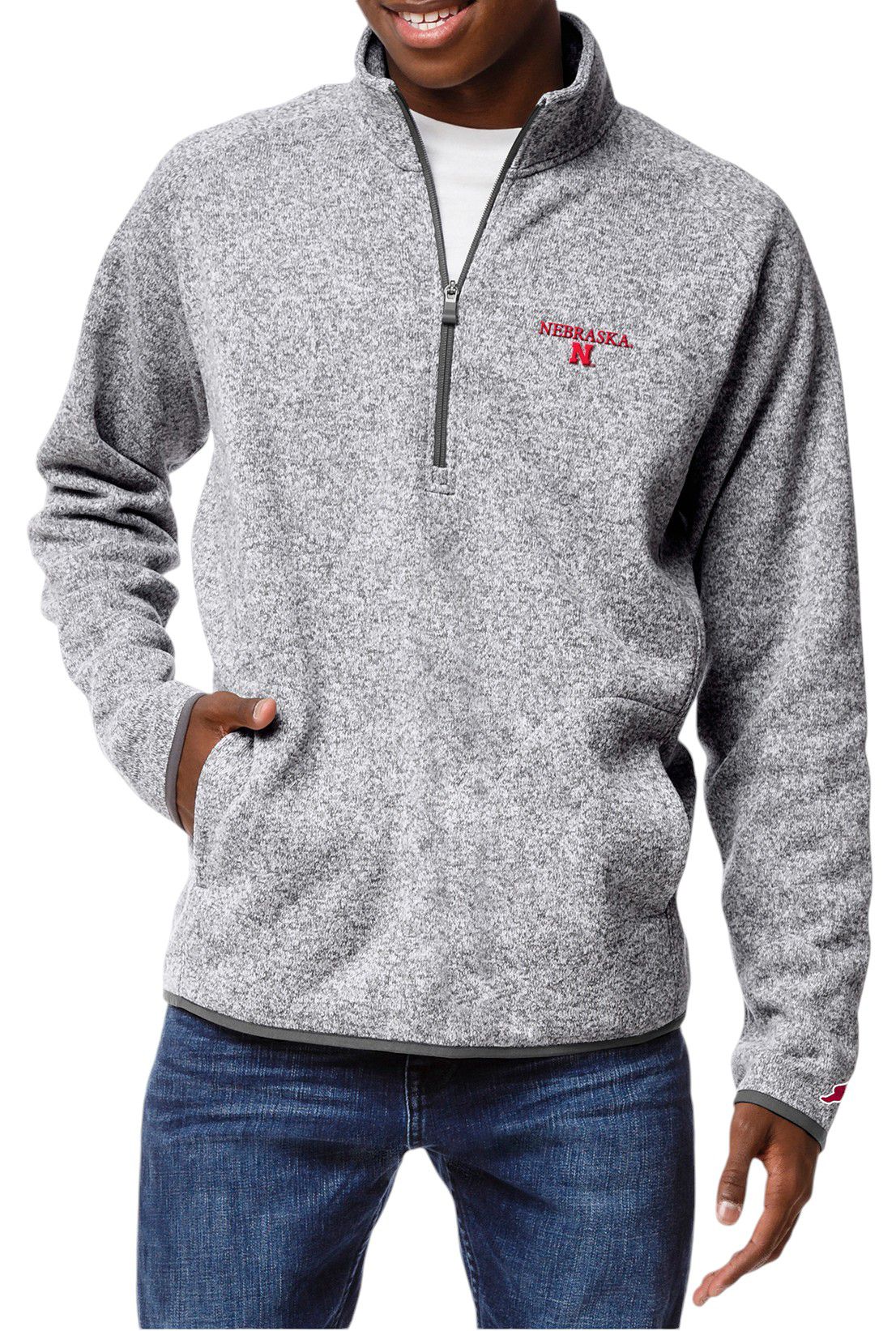 League-Legacy Men's Nebraska Cornhuskers Grey Saranac Fleece Quarter-Zip