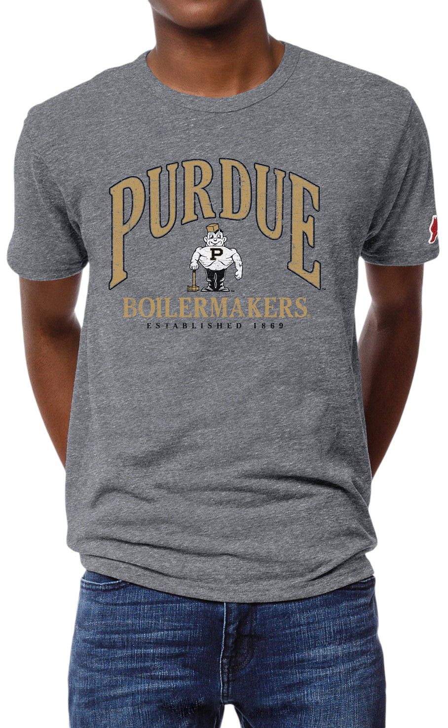 League-Legacy Men's Purdue Boilermakers Grey Victory Falls Logo T-Shirt