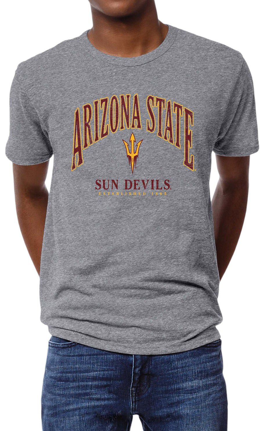 League-Legacy Men's Arizona State Sun Devils Grey Victory Falls Logo T-Shirt