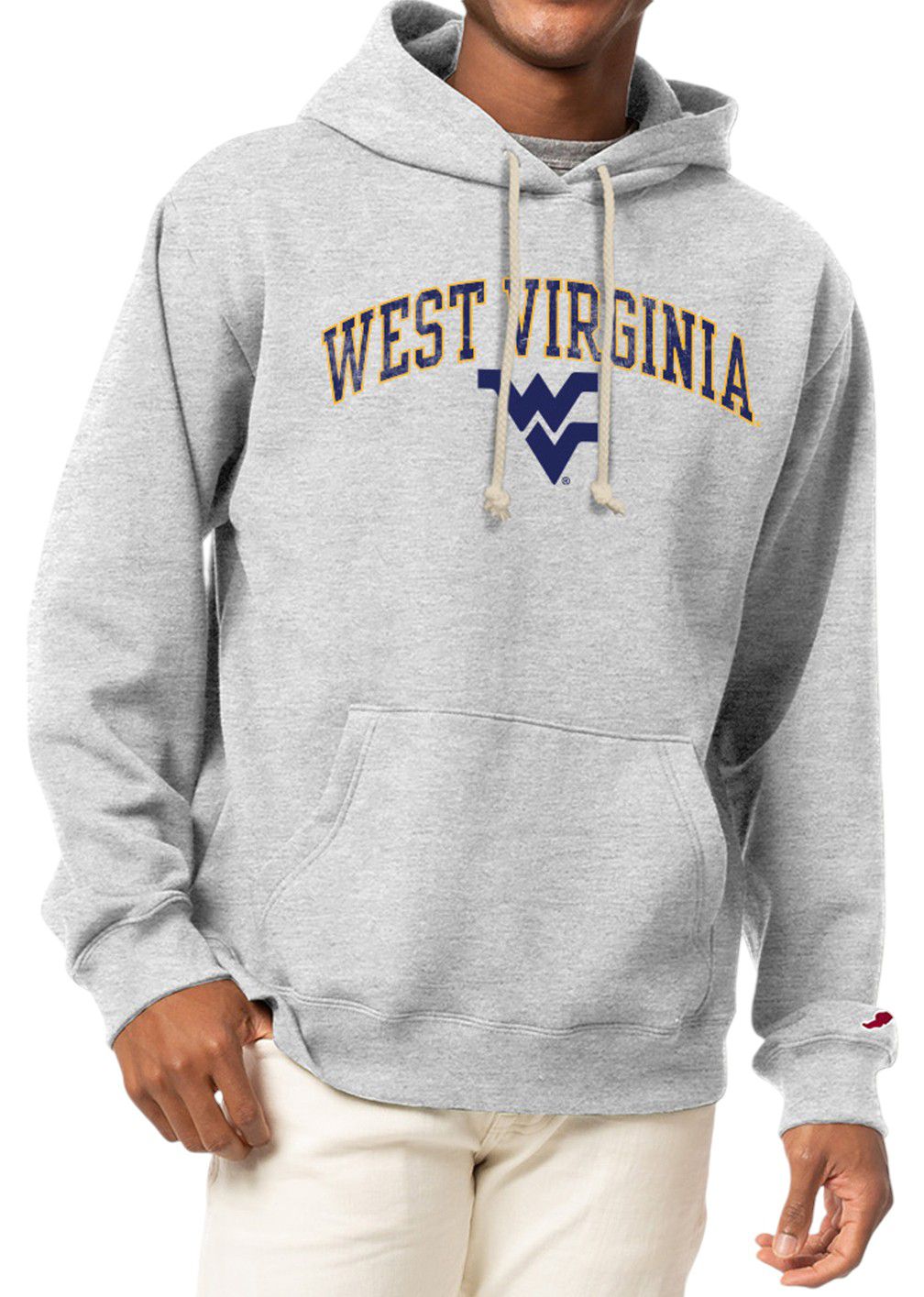 League-Legacy Men's West Virginia Mountaineers Grey Essential 2.0 Fleece Pullover Hoodie