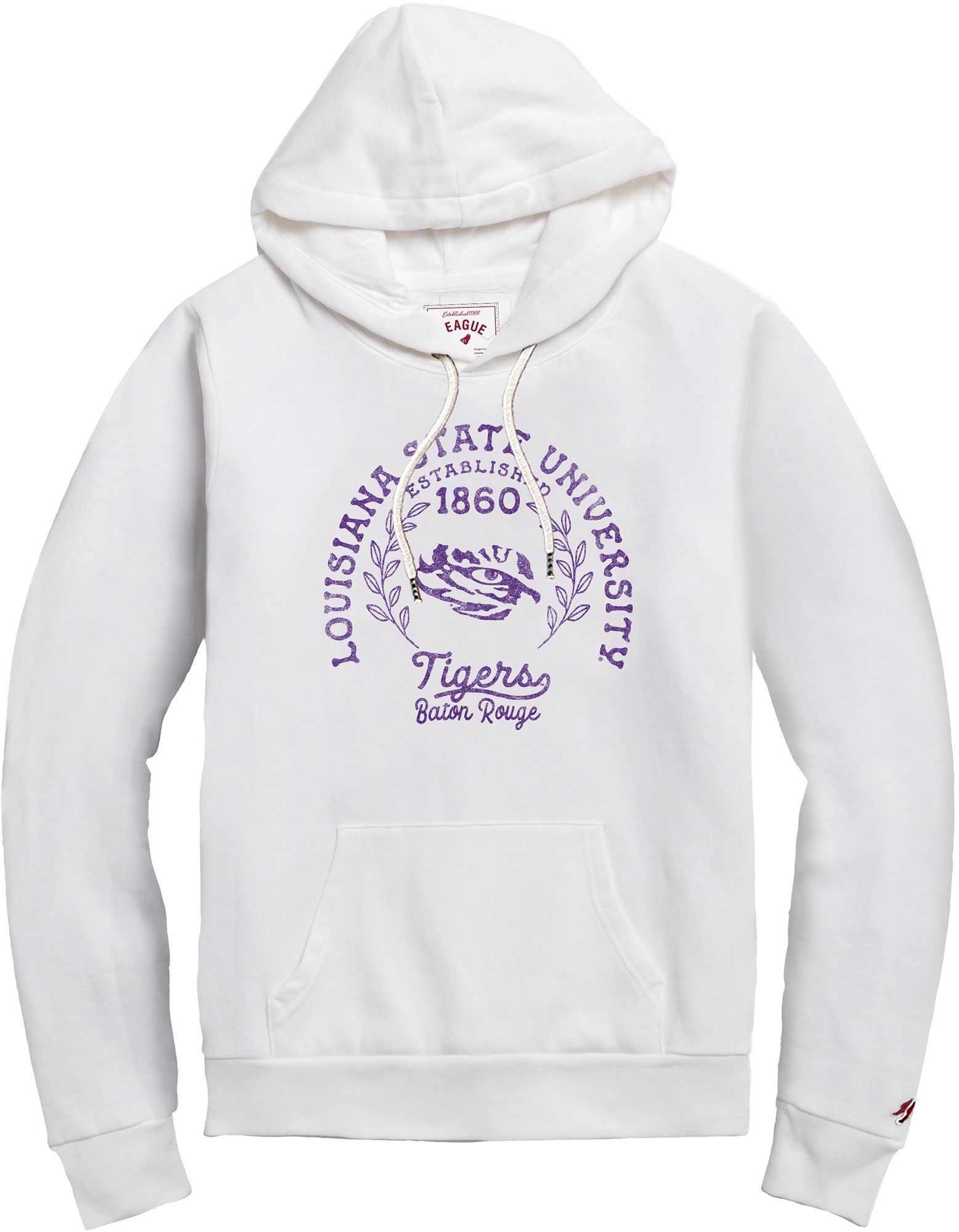 League-Legacy Women's LSU Tigers White Victory Fleece Pullover Hoodie