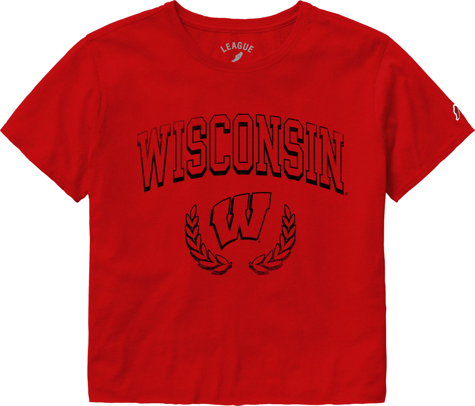 League-Legacy Women's Wisconsin Badgers True Red Cropped T-Shirt