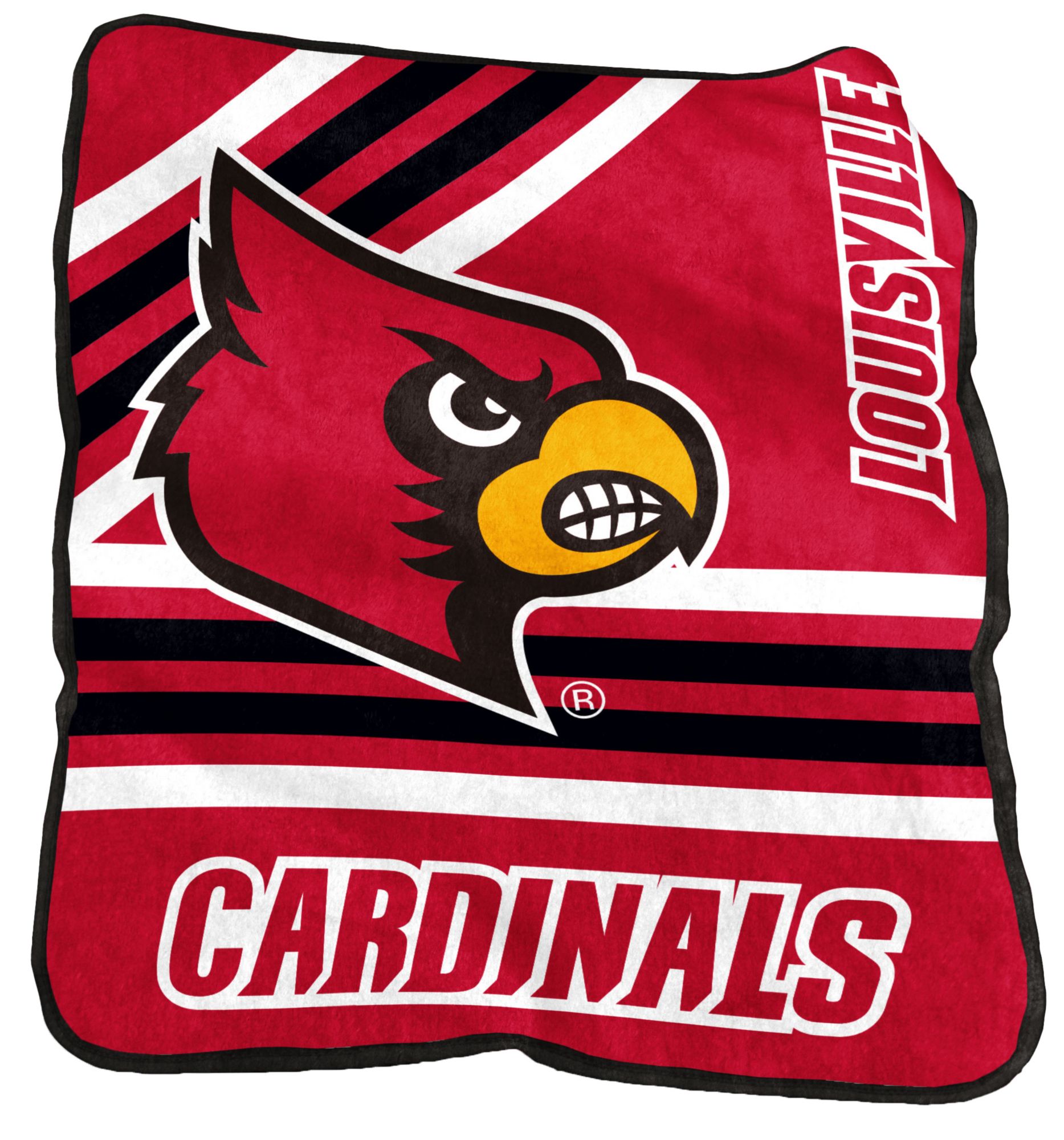 Logo Brands Louisville Cardinals Raschel Throw Blanket