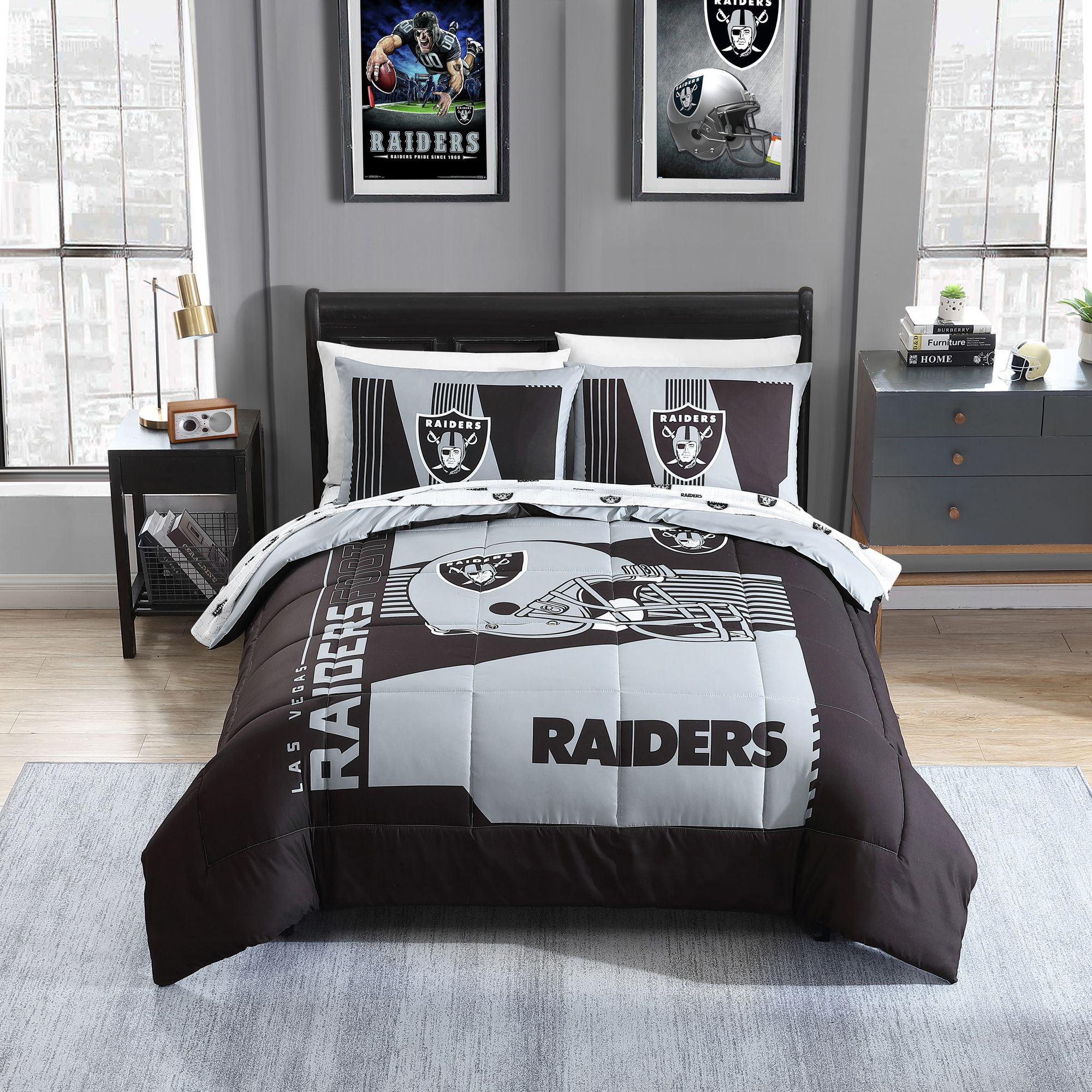 Logo Las Vegas Raiders Full Status Bed In A Bag