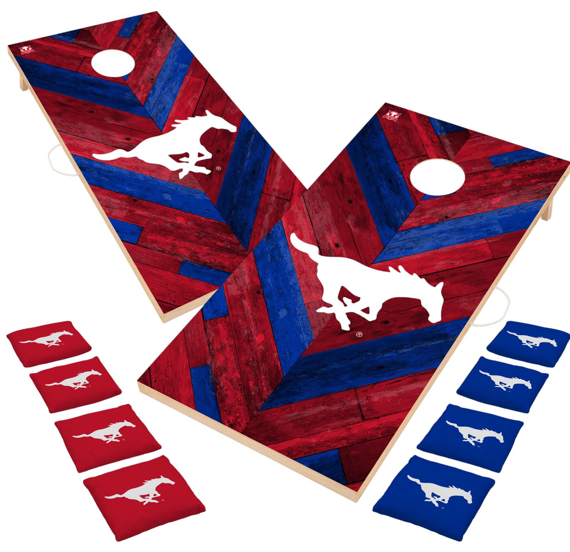 Victory Tailgate Southern Methodist Mustangs 2' x 4' Solid Wood Cornhole Boards