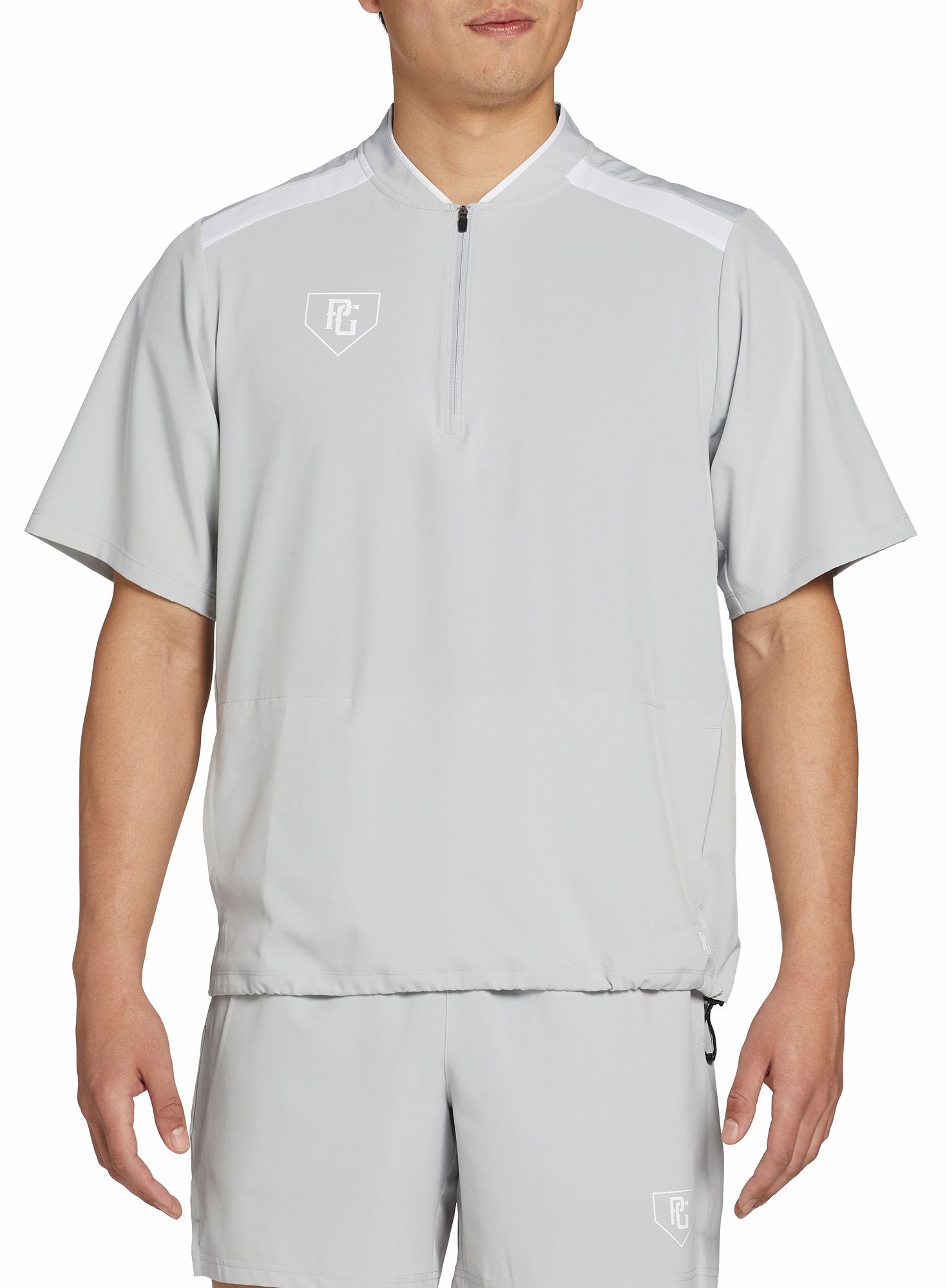 Perfect Game Men's Woven Showcase Short Sleeve 1/4 Zip Pullover
