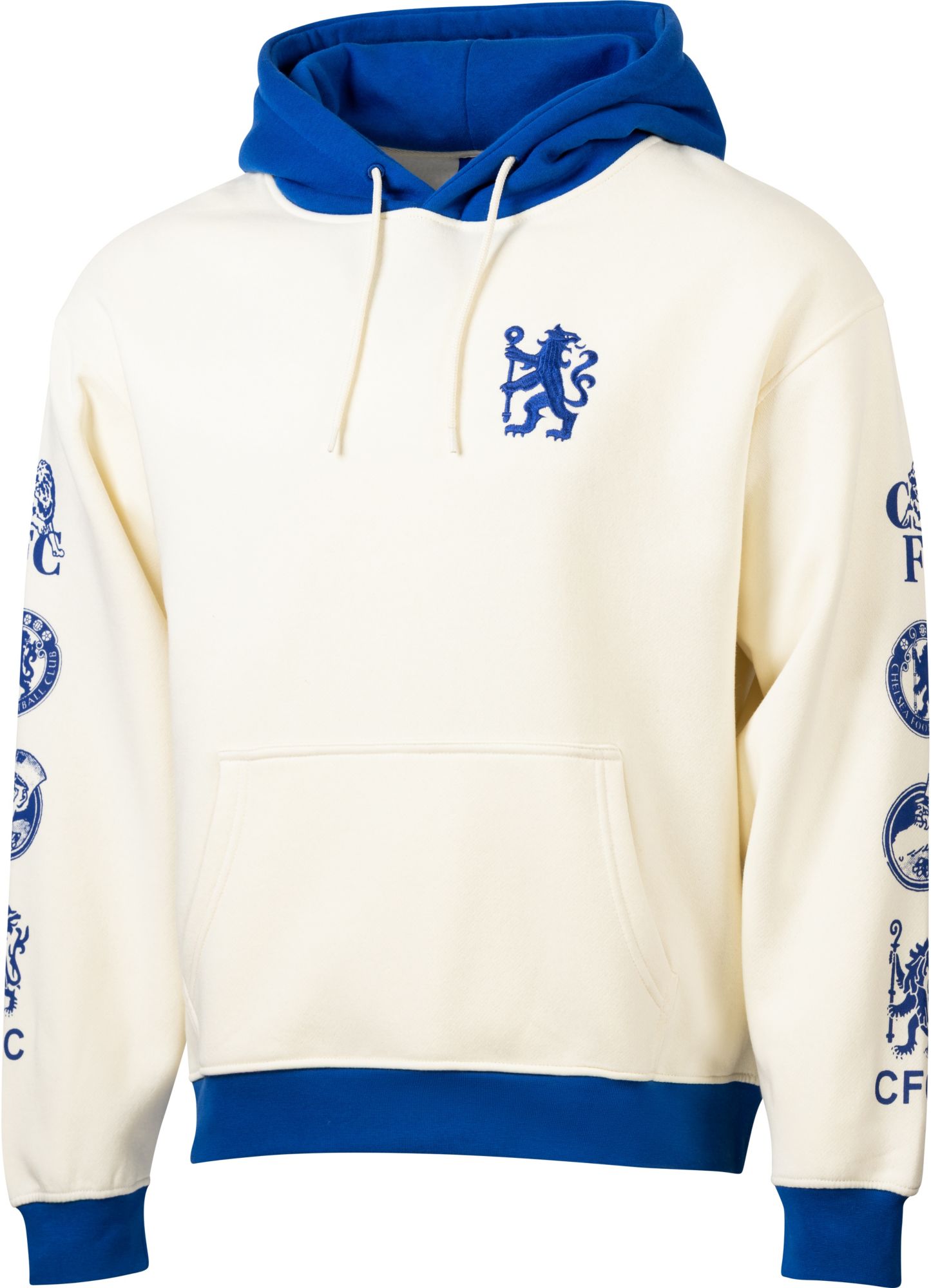 Sport Design Sweden Men's Chelsea FC Off White Logo Pullover Hoodie