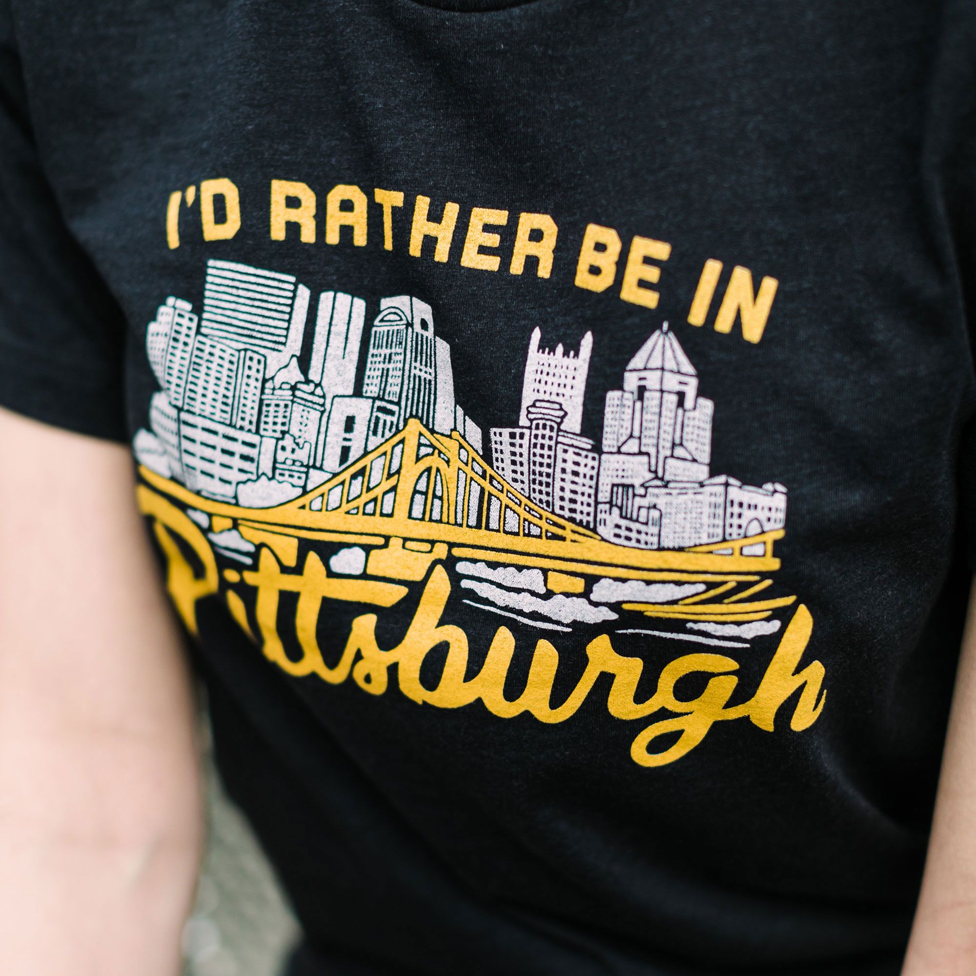Steel City Adult Pittsburgh I'd Rather Be Black T-Shirt
