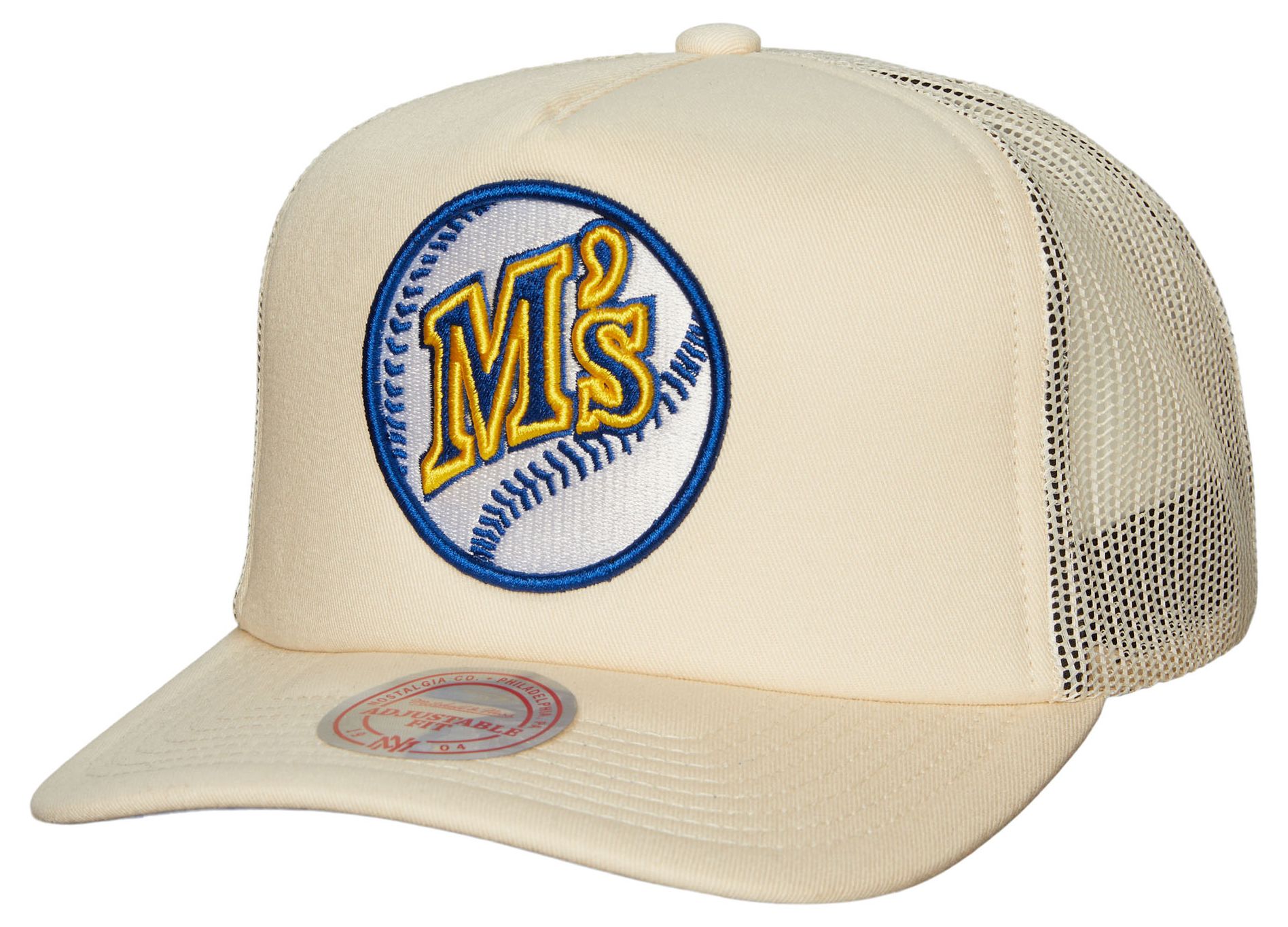 Mitchell & Ness Adult Seattle Mariners White Evergreen Adjustable Trucker Hat