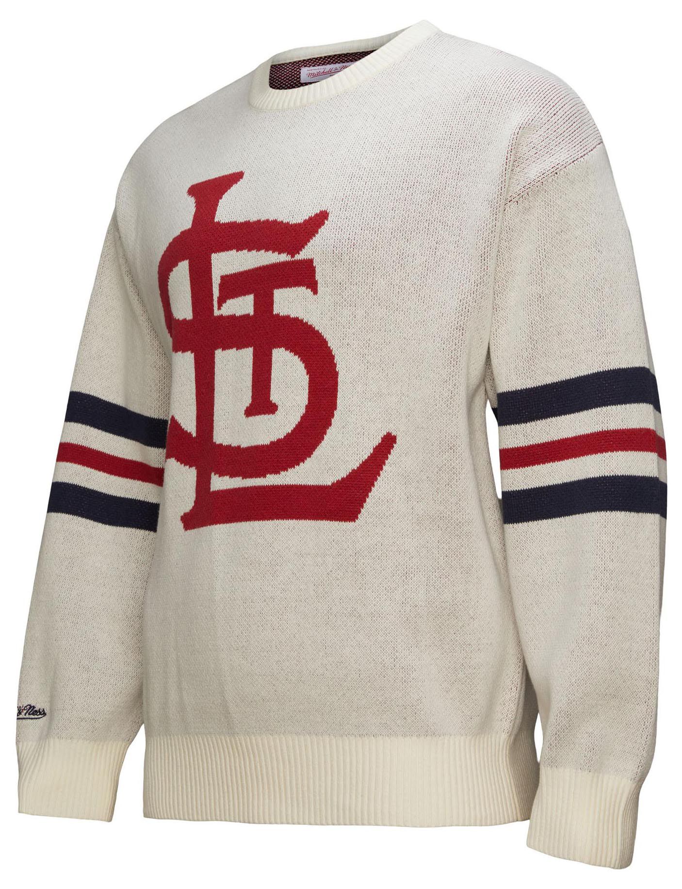 Mitchell &amp; Ness Men's St. Louis Cardinals Cream Retro Logo Sweater