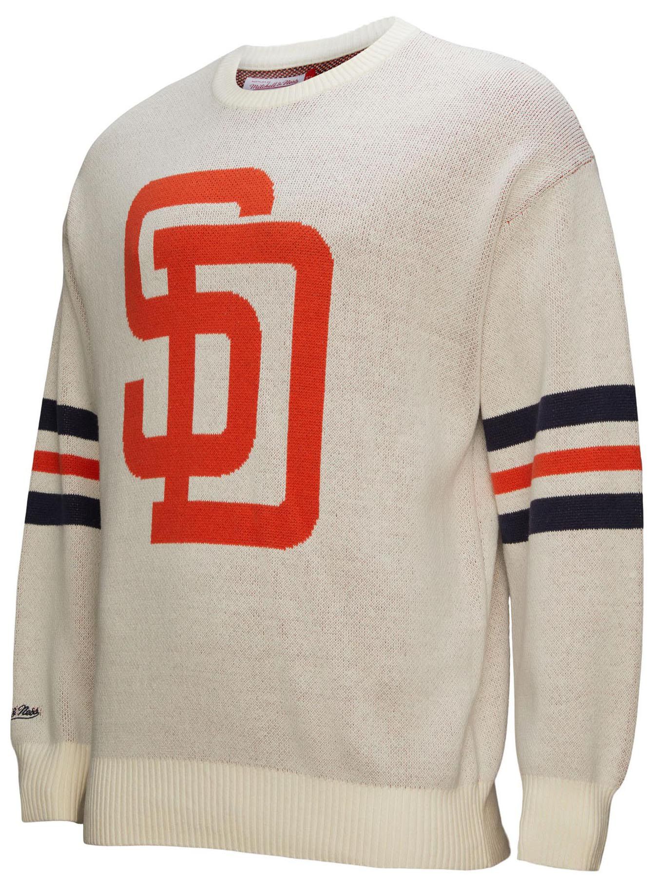 Mitchell &amp; Ness Men's San Diego Padres Cream Retro Logo Sweater
