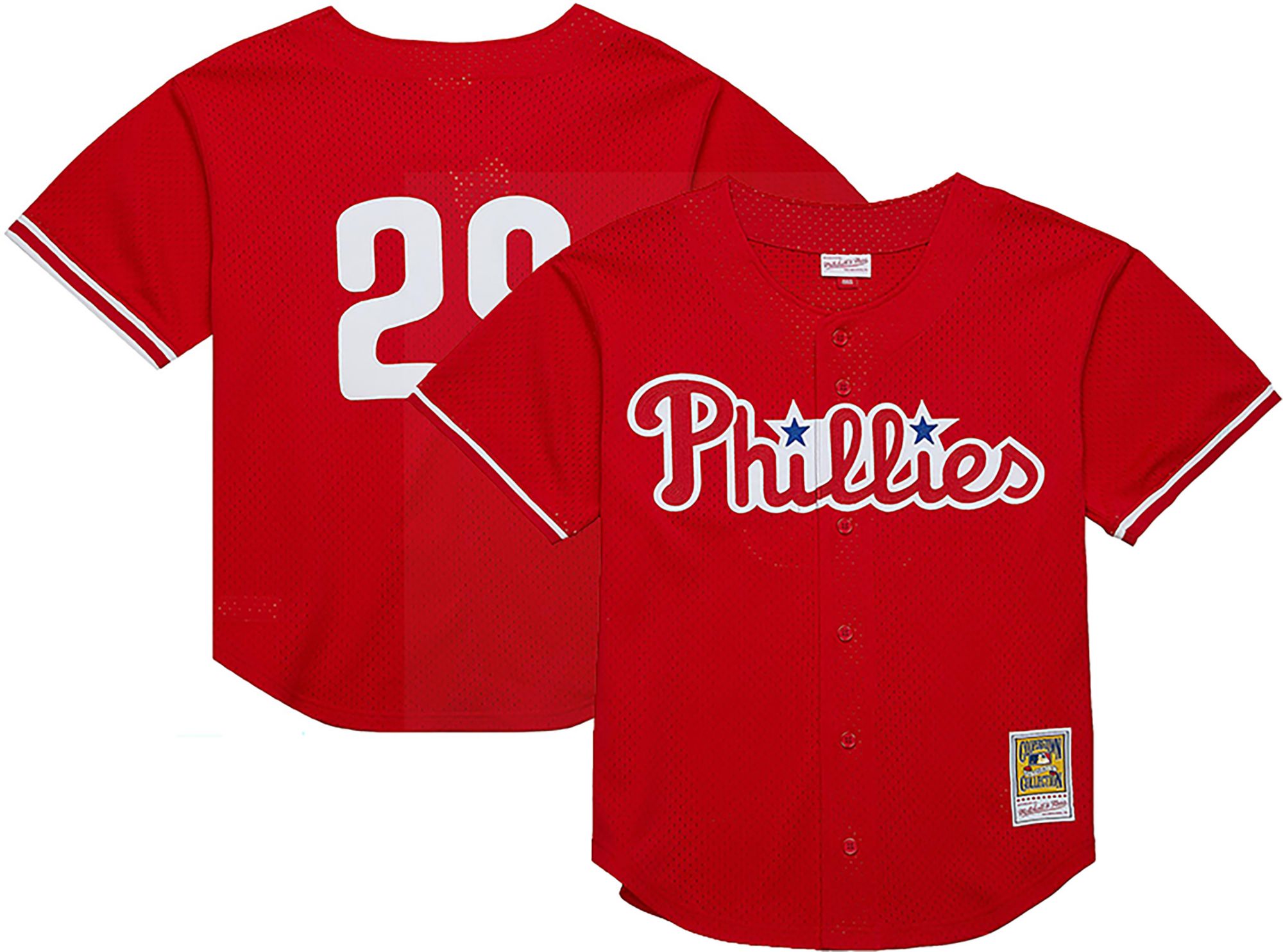 Mitchell & Ness Men's John Kruk #29 University Red Cooperstown Alternate Mesh Batting Practice Jersey