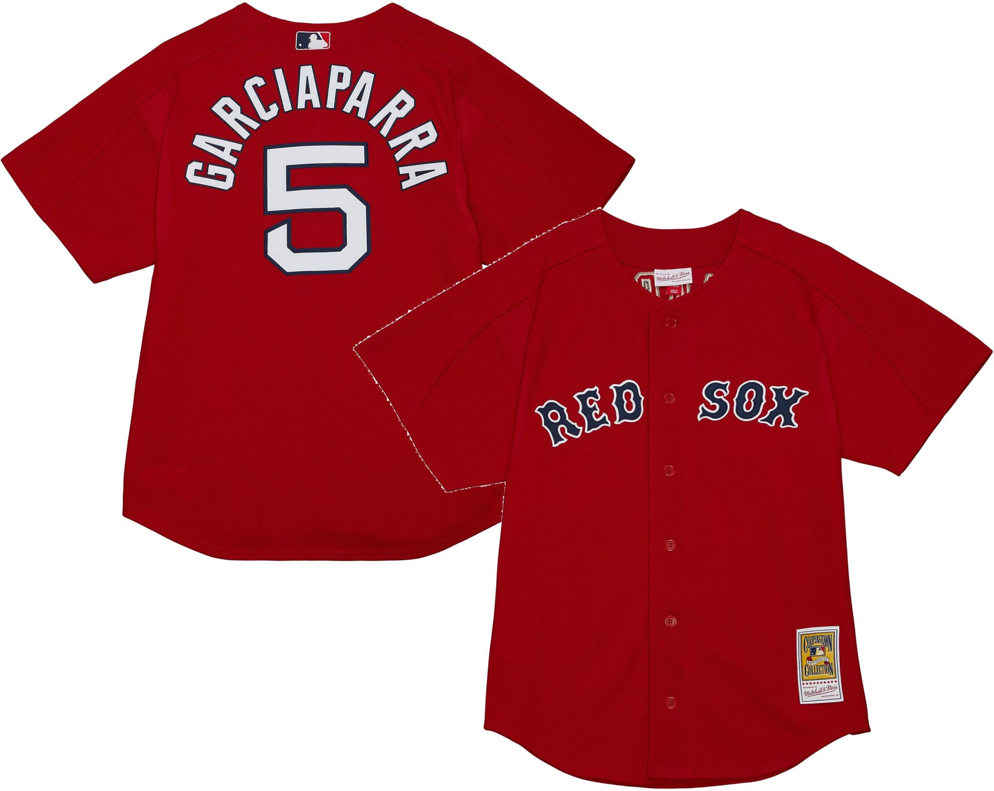 Mitchell &amp; Ness Men's Nomar Garciaparra #5 Red Cooperstown Alternate Mesh Batting Practice Jersey