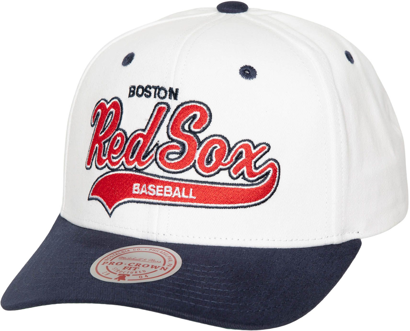 Mitchell &amp; Ness Men's Boston Red Sox White Pro Snapback Hat