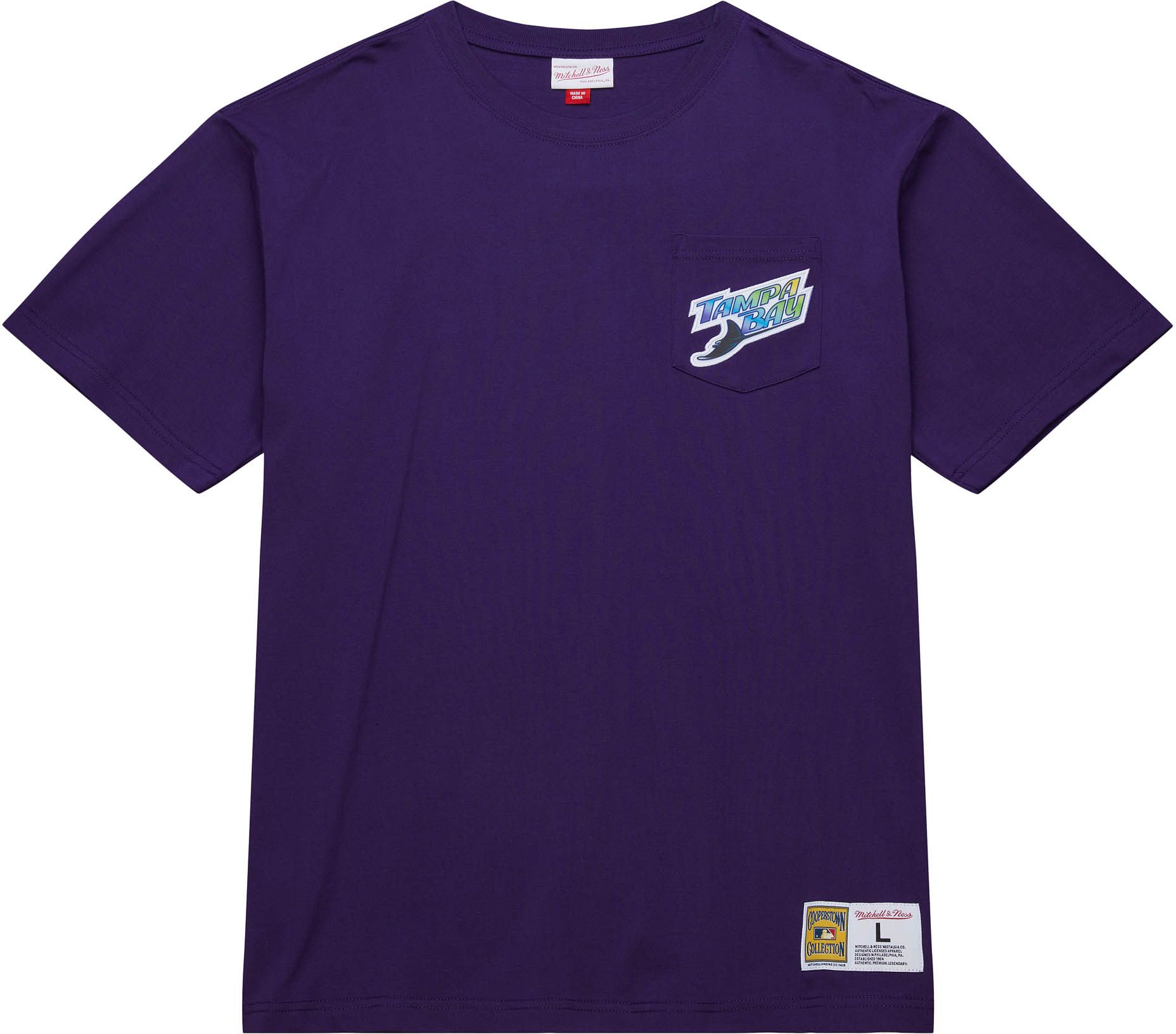 Mitchell &amp; Ness Men's Tampa Bay Rays Purple Premium Pocket T-Shirt